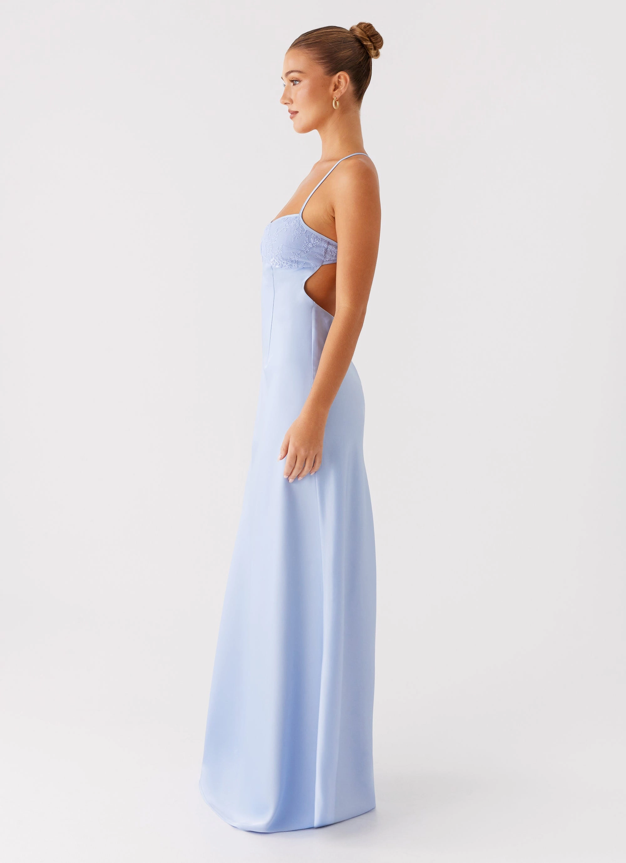 Front Detail Petite friendly Joanie Maxi Dress - Blue