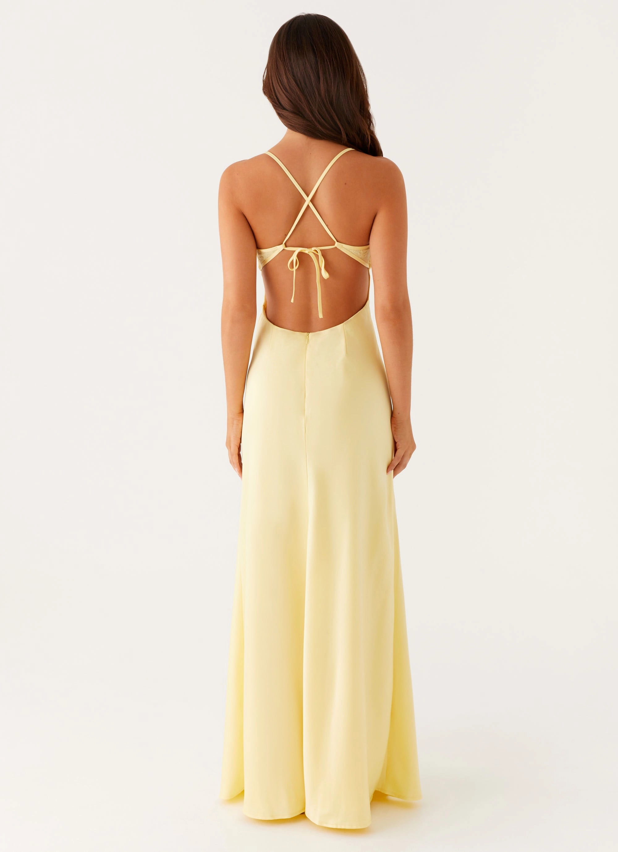 Joanie Maxi Dress - Yellow Minimal Cut Tailored Comfort