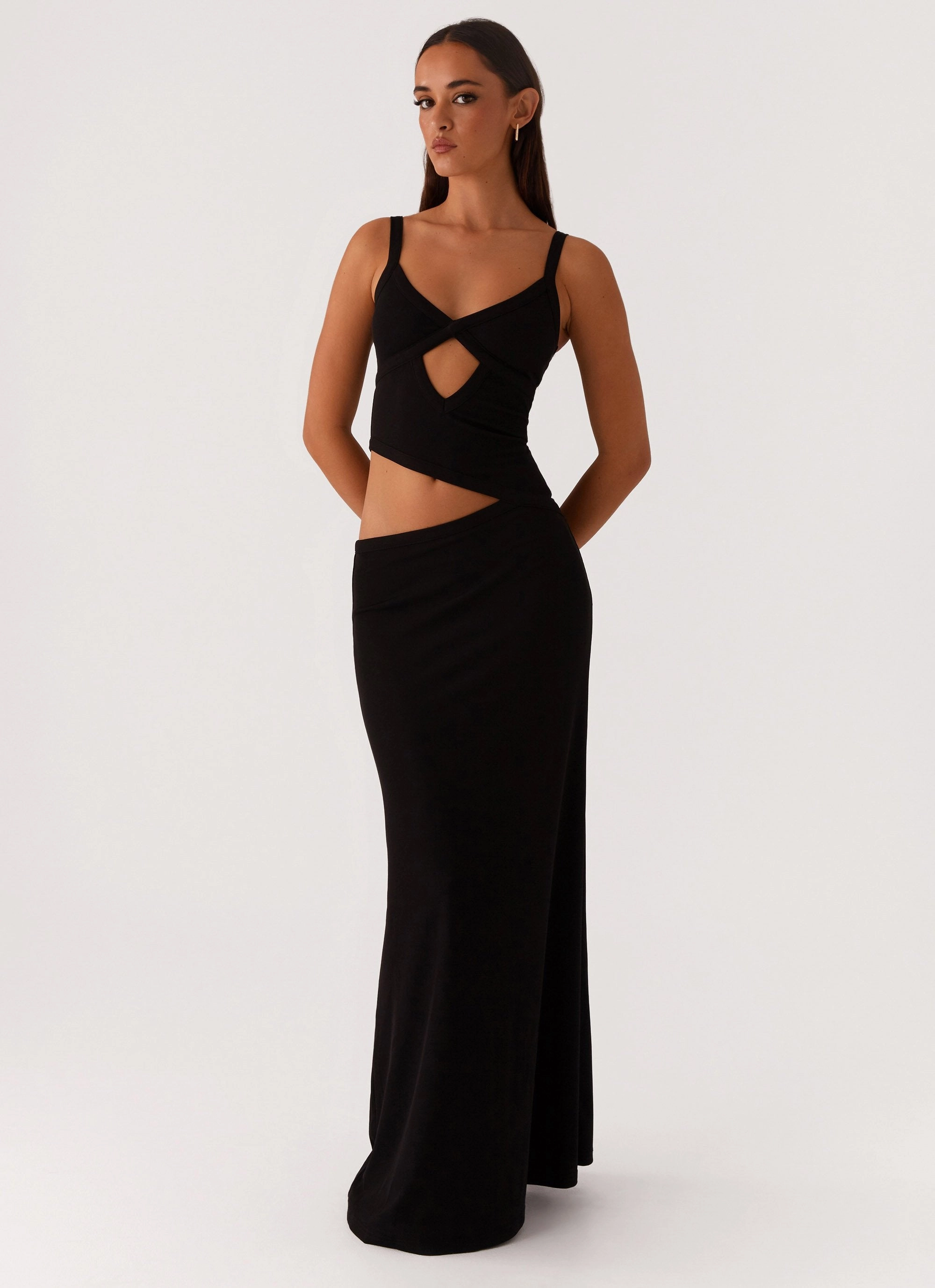Jocelyn Maxi Dress - Black Non-Iron