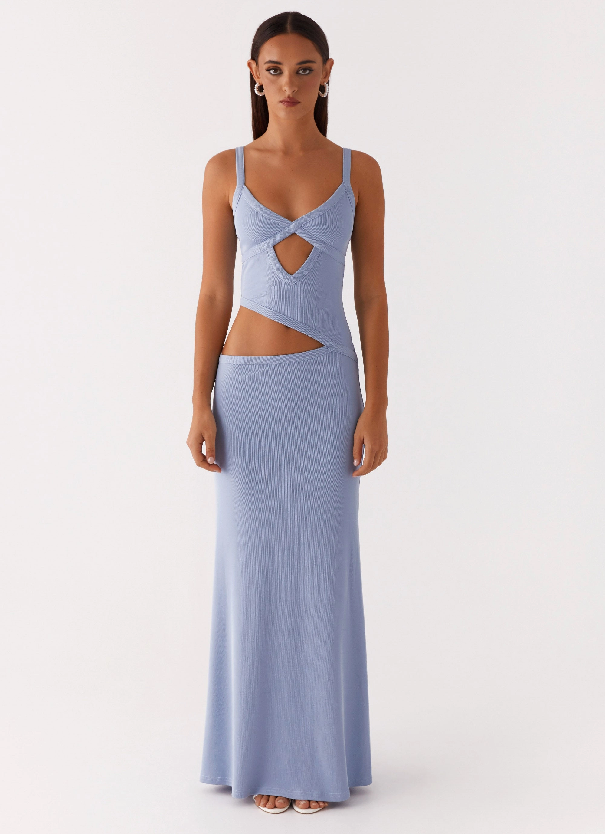 Jocelyn Maxi Dress - Blue Printed-Lining