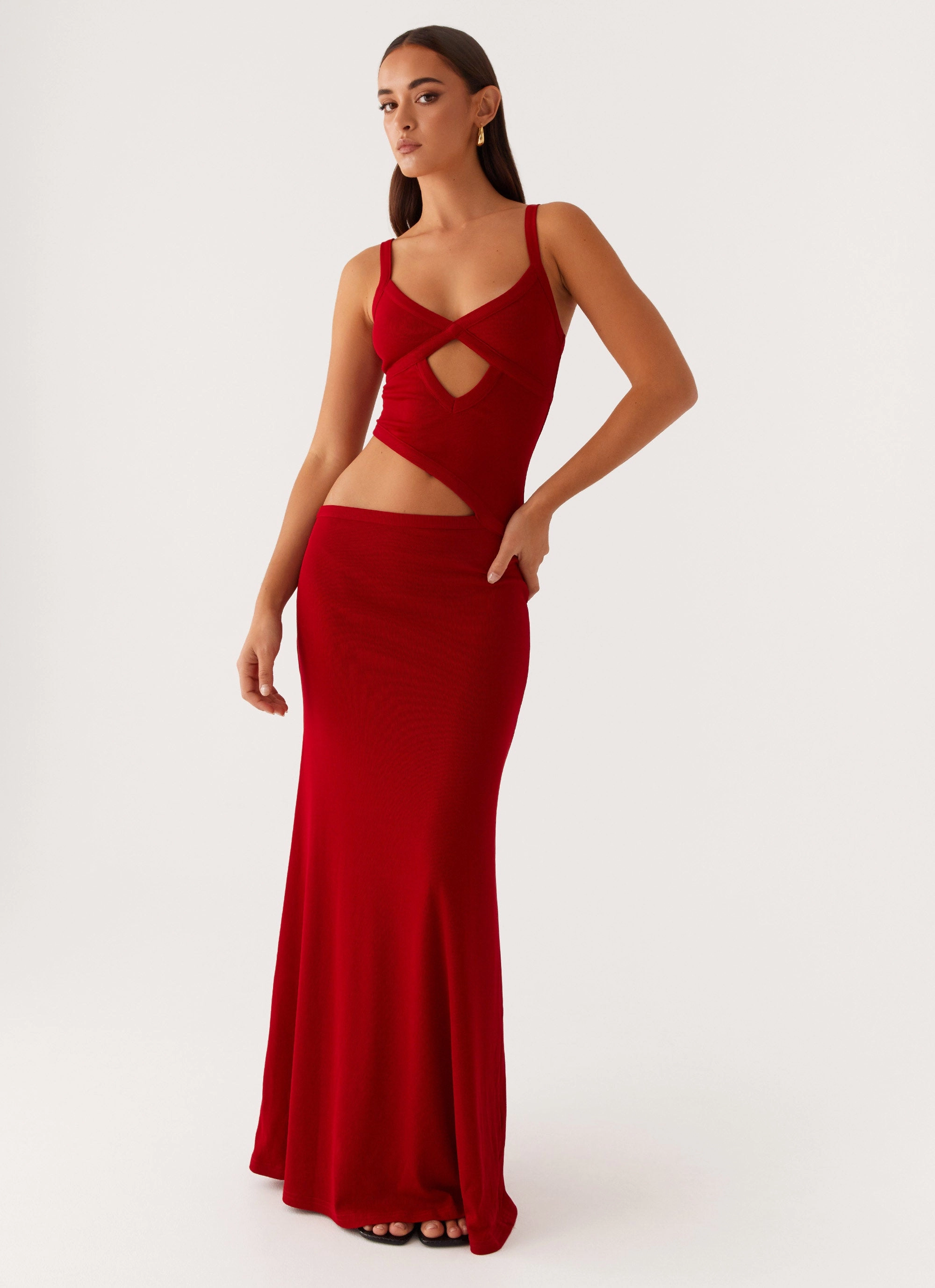 Clean Stitch Jocelyn Maxi Dress - Red