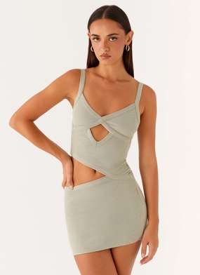 Jocelyn Mini Dress - Sage Trendy Tailoring