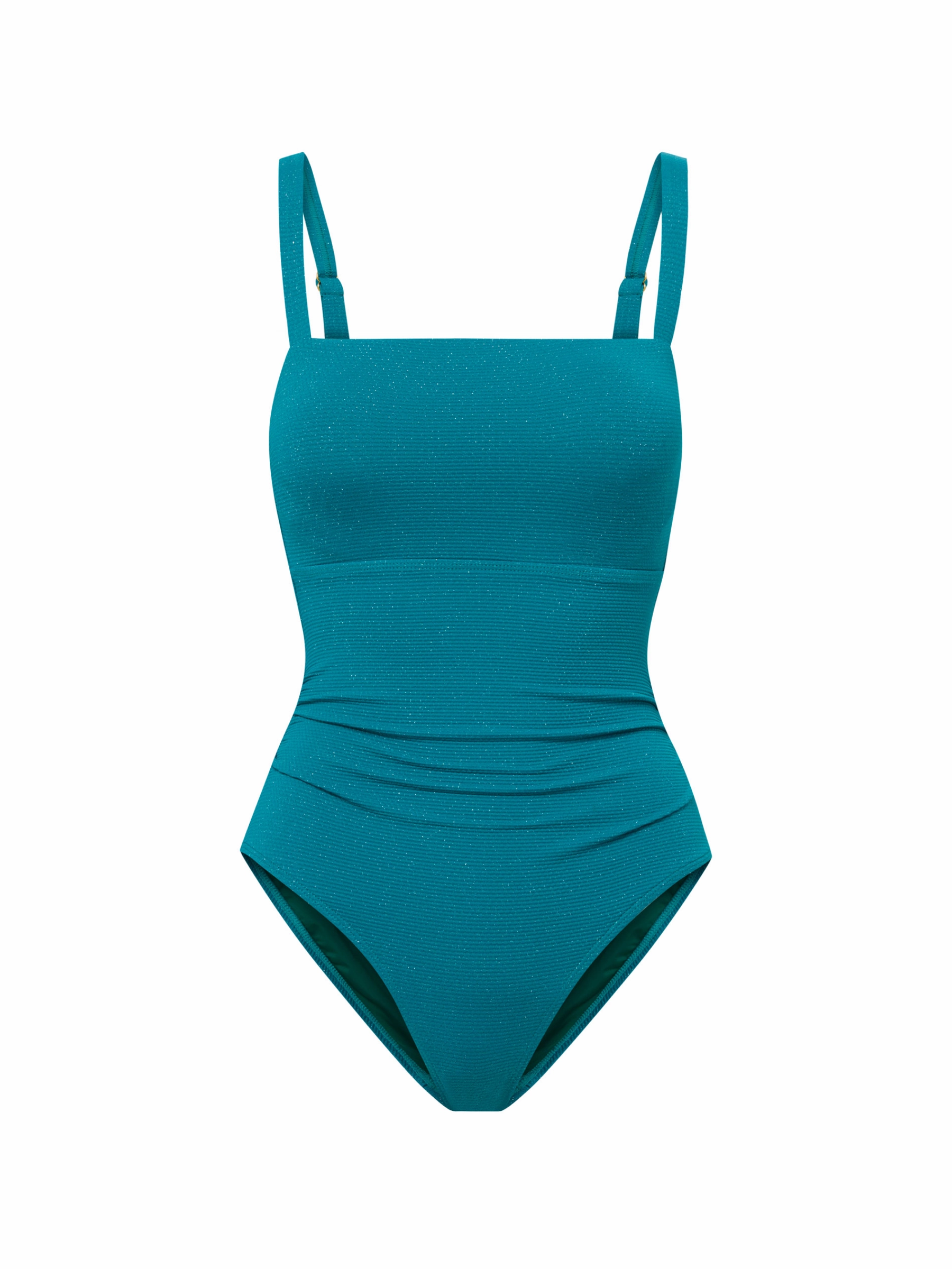 Jori One Piece In Jungle Green Metallic Pique Oceanic Theme Laser Cut Edges