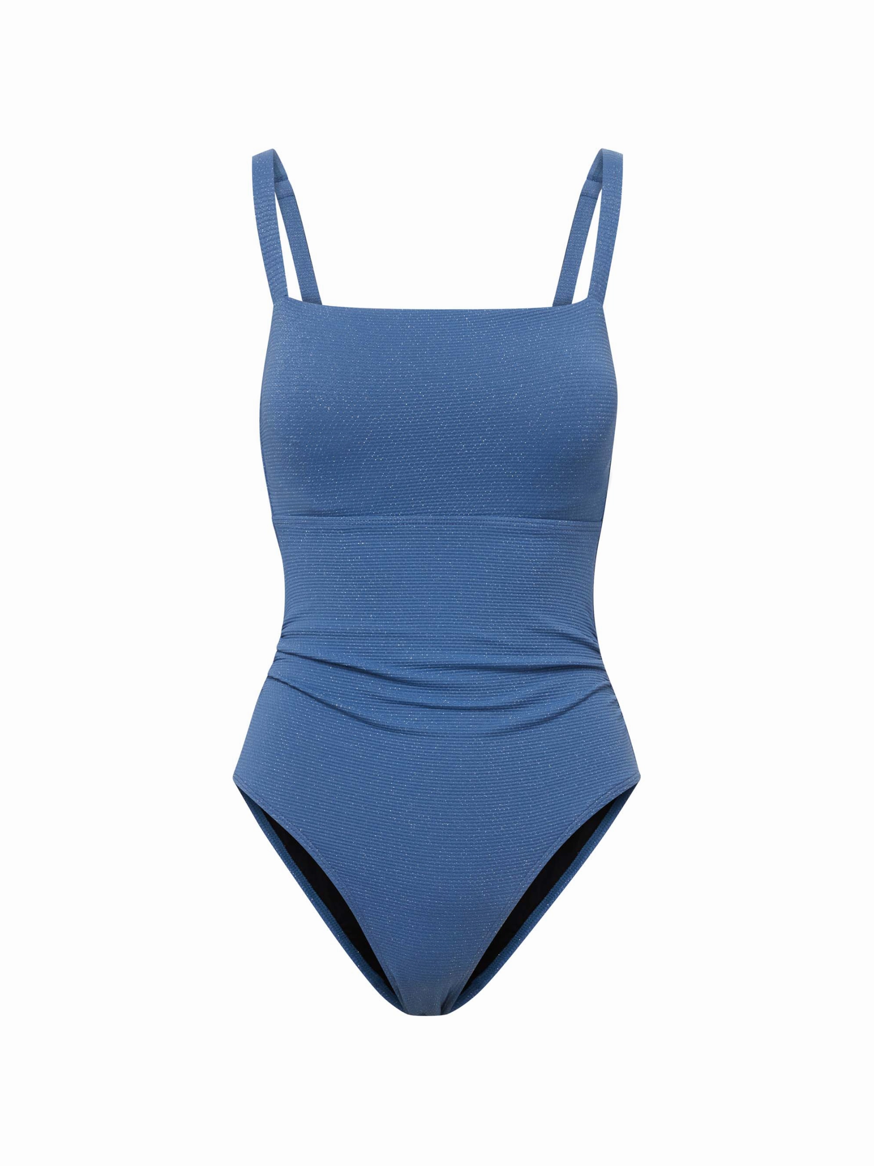 Biodegradable Fabric Jori One Piece In Steel Blue Metallic Pique