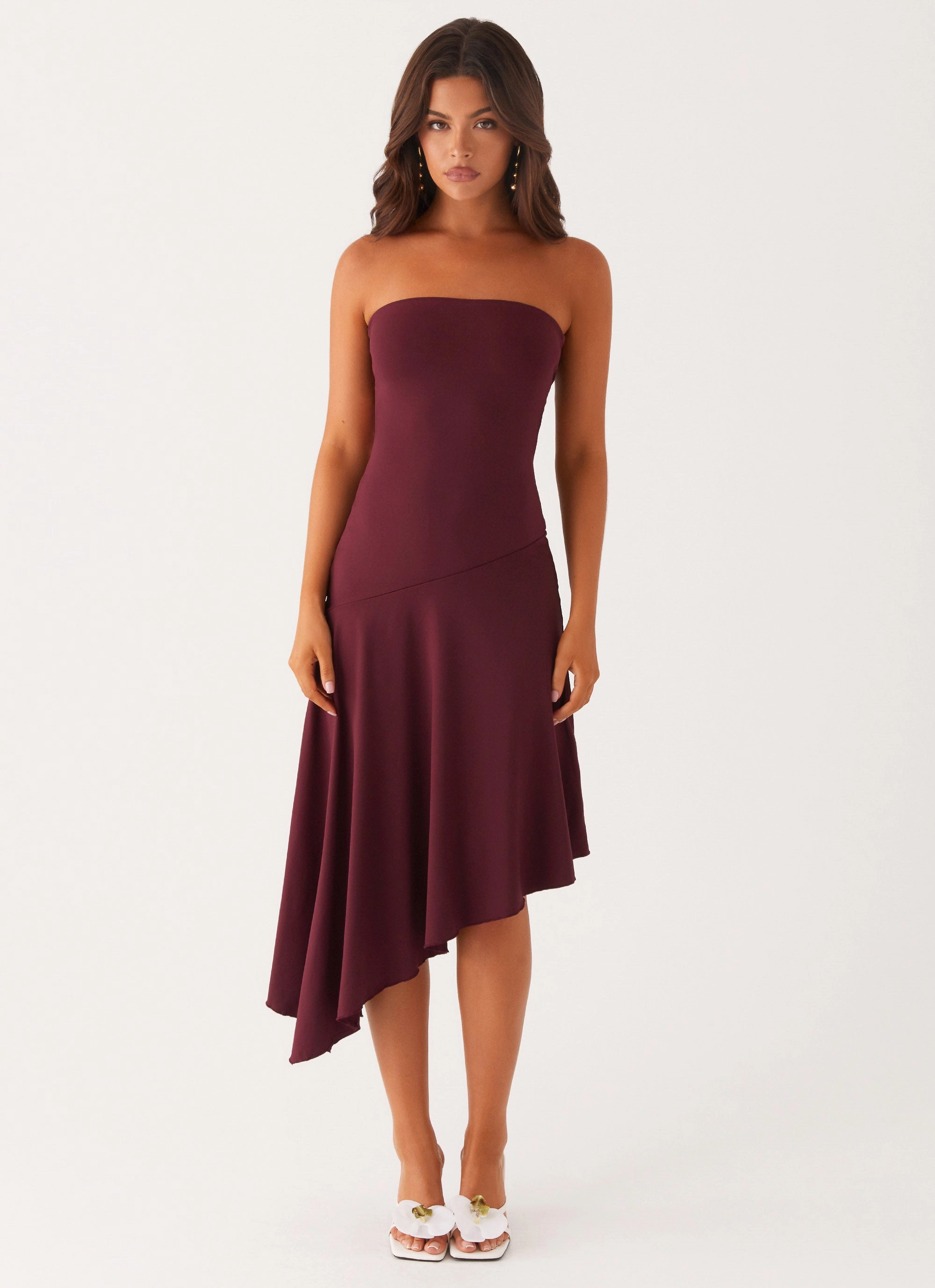 Juliana Midi Dress - Mulberry Relaxed fit wear Clean Edge