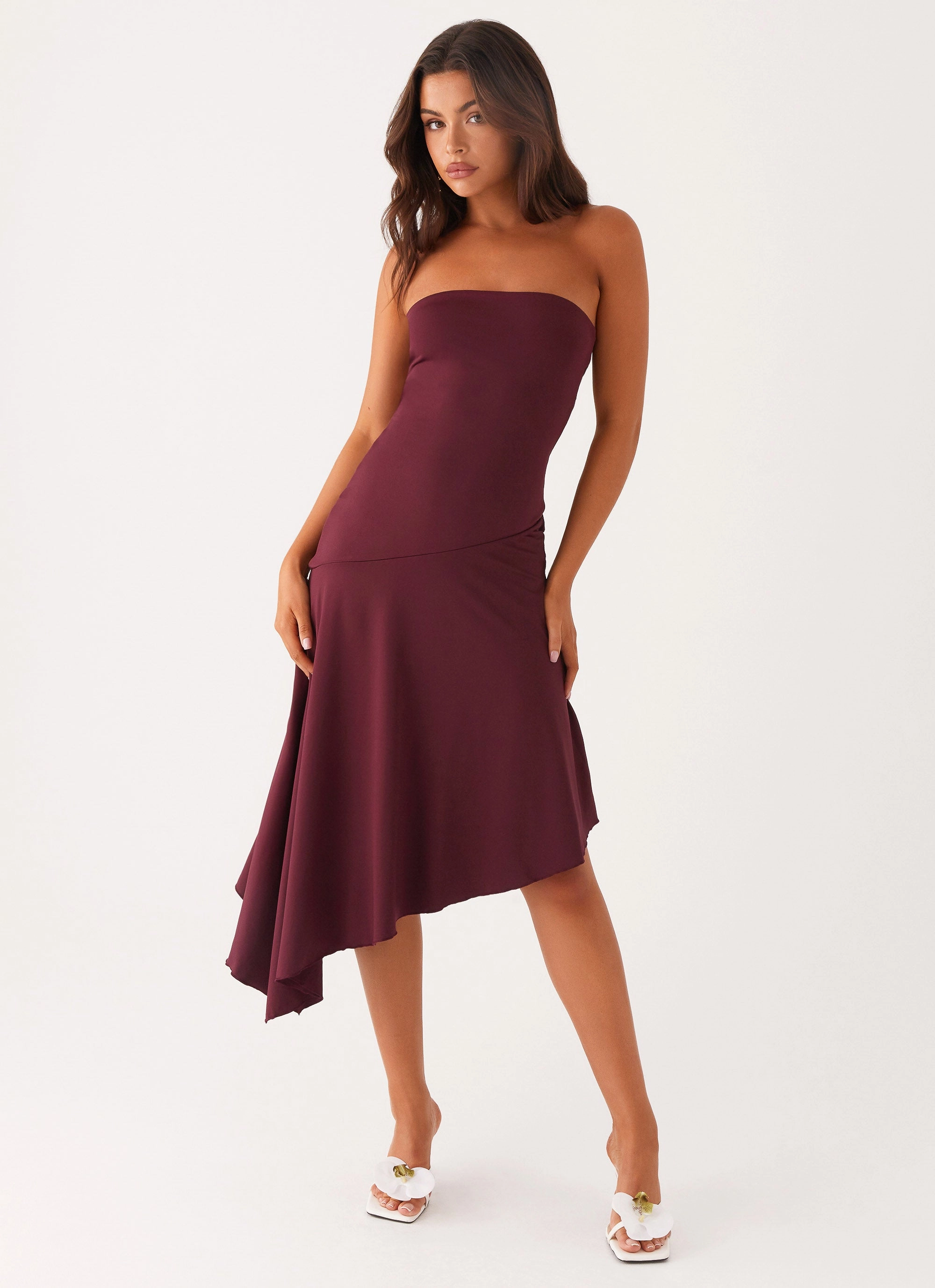 Juliana Midi Dress - Mulberry Texture Flow