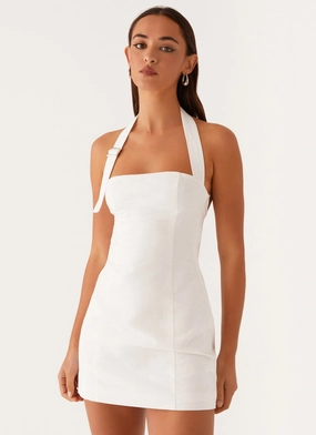 Julianna Linen Mini Dress - White Event Favorite Lounge Feel