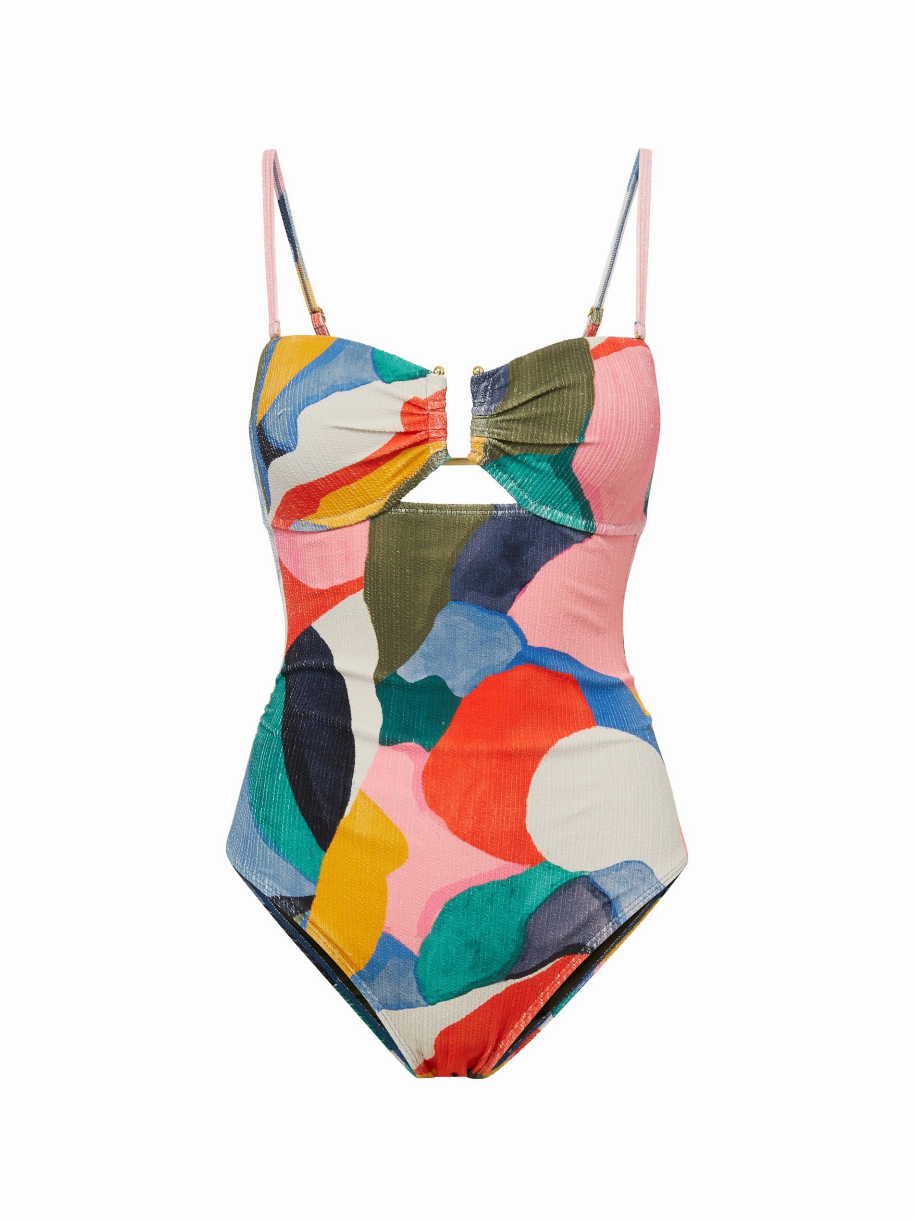 Juliette One Piece In Carta Colorblock Texture Body Positive