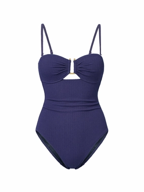 Relaxing Day Anti Microbial Lining Juliette One Piece In Navy Texture