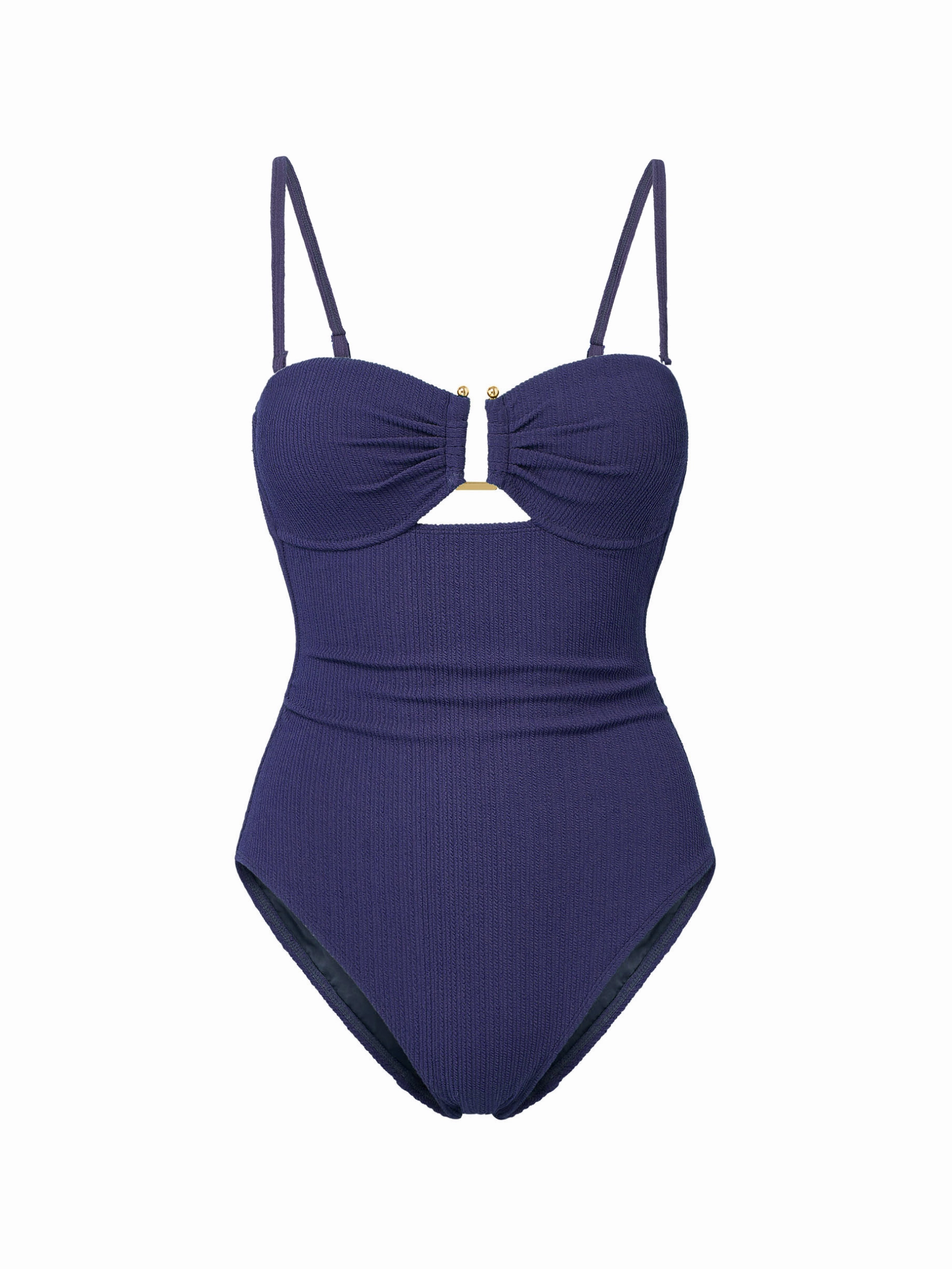 Relaxing Escape Coastal Charm Juliette One Piece In Navy Texture
