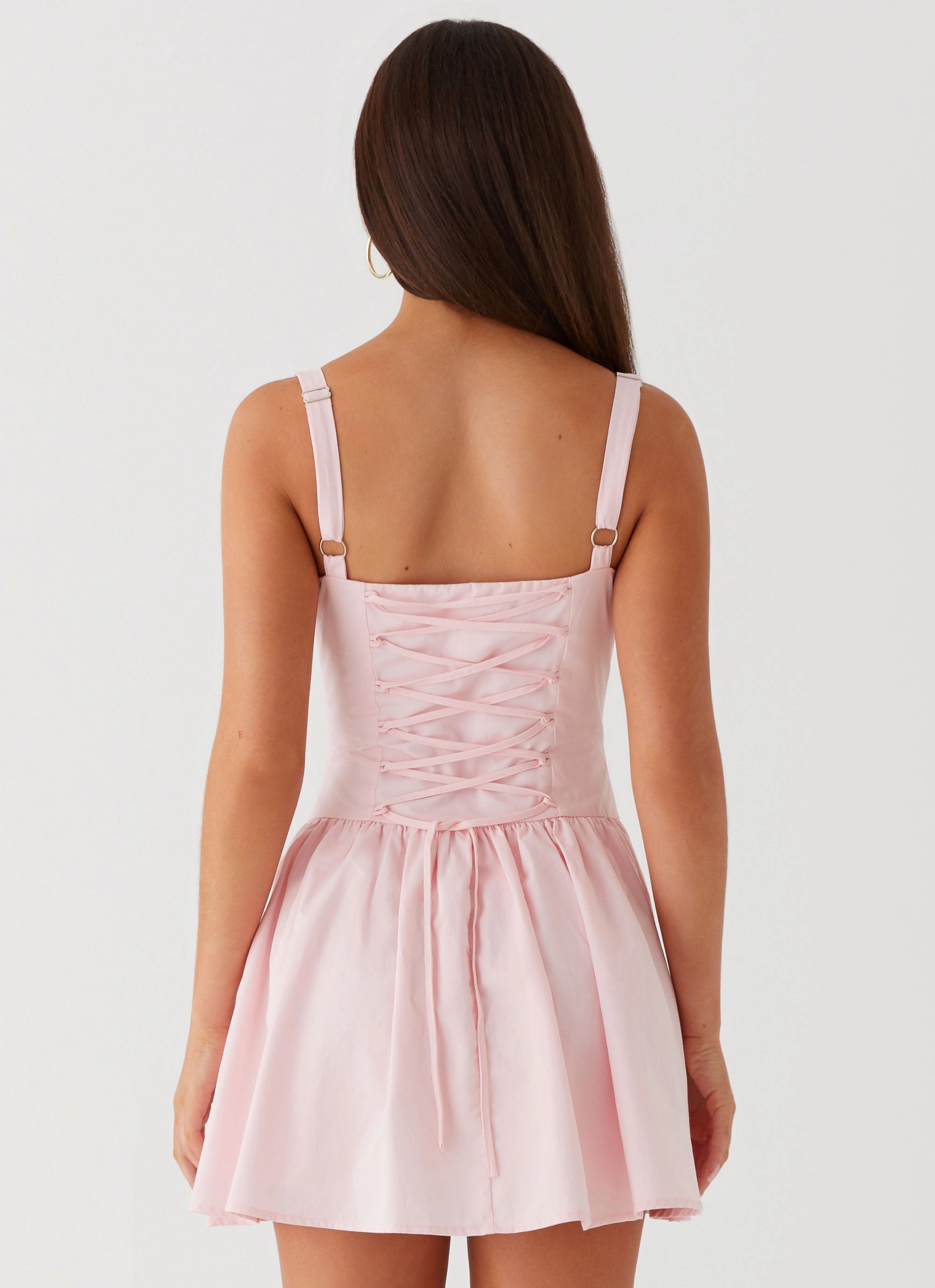 Juno Mini Dress - Pink Mesh-Sleeve Linen Soft