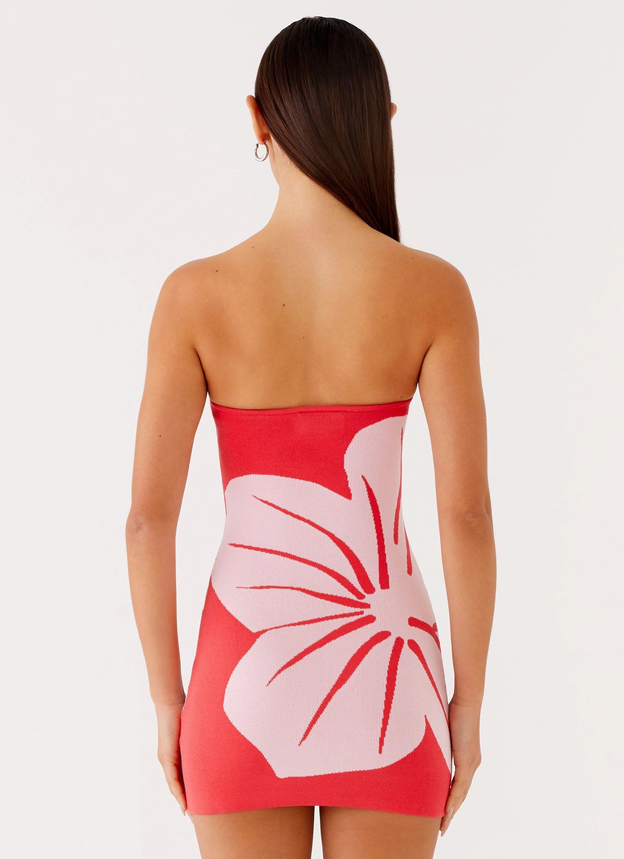 Smooth Feel Kader Strapless Knit Mini Dress - Red Floral