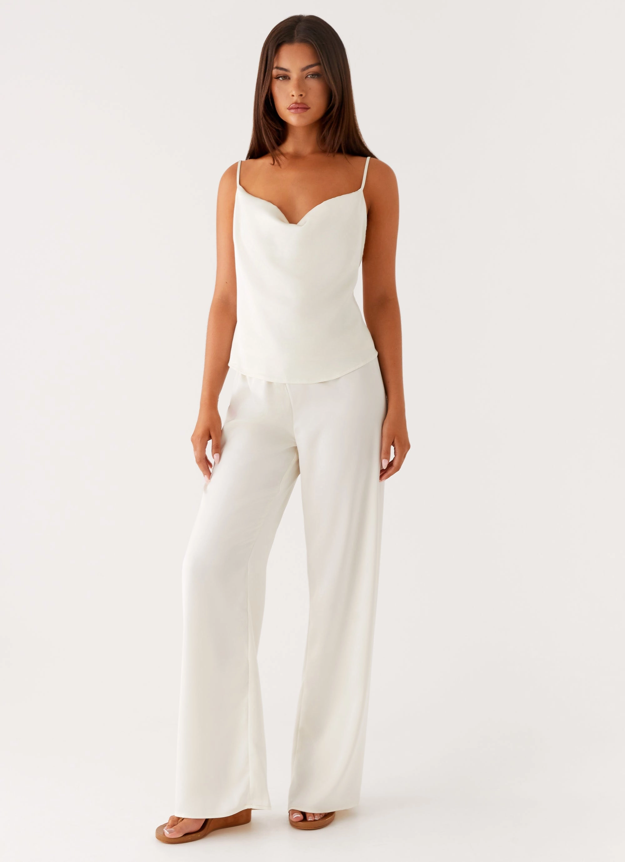 Trendy Cardigan All-Purpose Kaia Cowl Neck Top - Butter