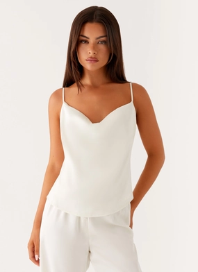 ConvertibleSleeves Simple Pullover Kaia Cowl Neck Top - Butter