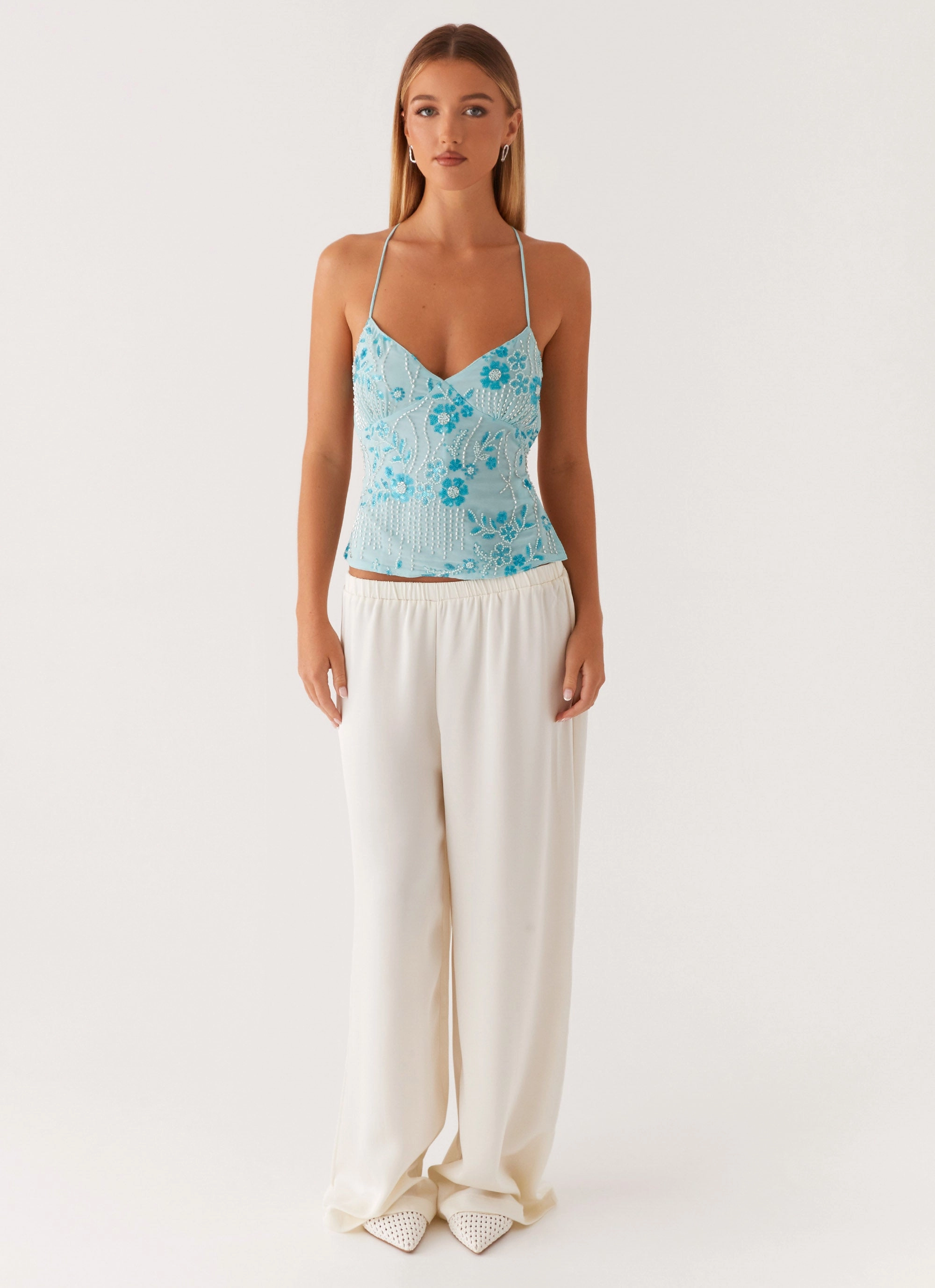 BambooBlend Kamilla Sequin Cami Top - Blue
