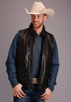 Quick Dry Material Slim Fit Design Stetson Mens Black 100% Wool Reversible Camo Vest