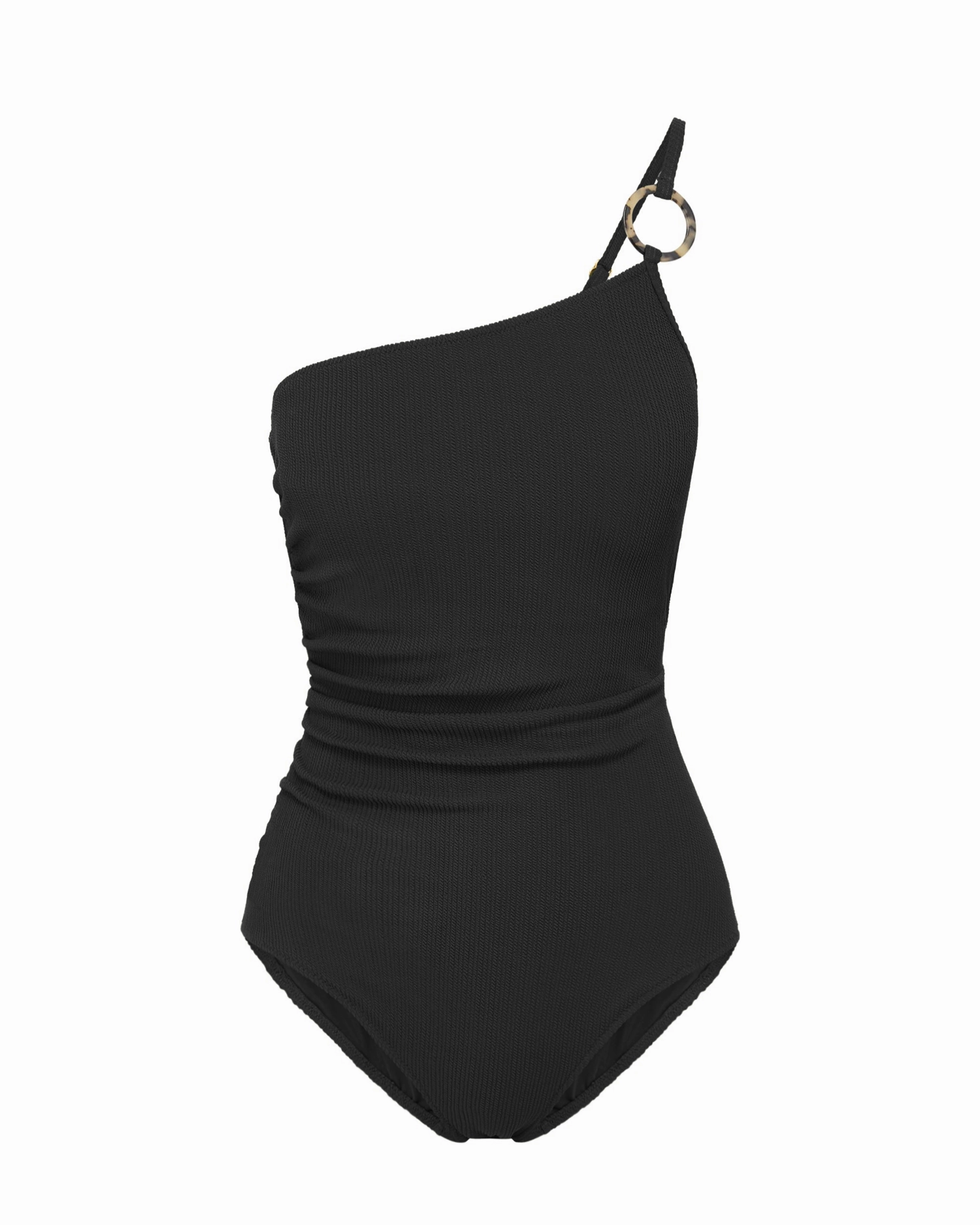 Kara One Piece In Black Texture Anti Fade Material