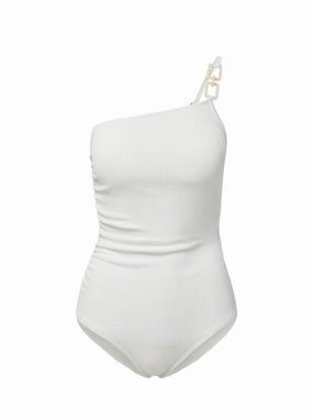 Kara Trim One Piece Ivory Texture Built In Liner Sun Protective Fabric