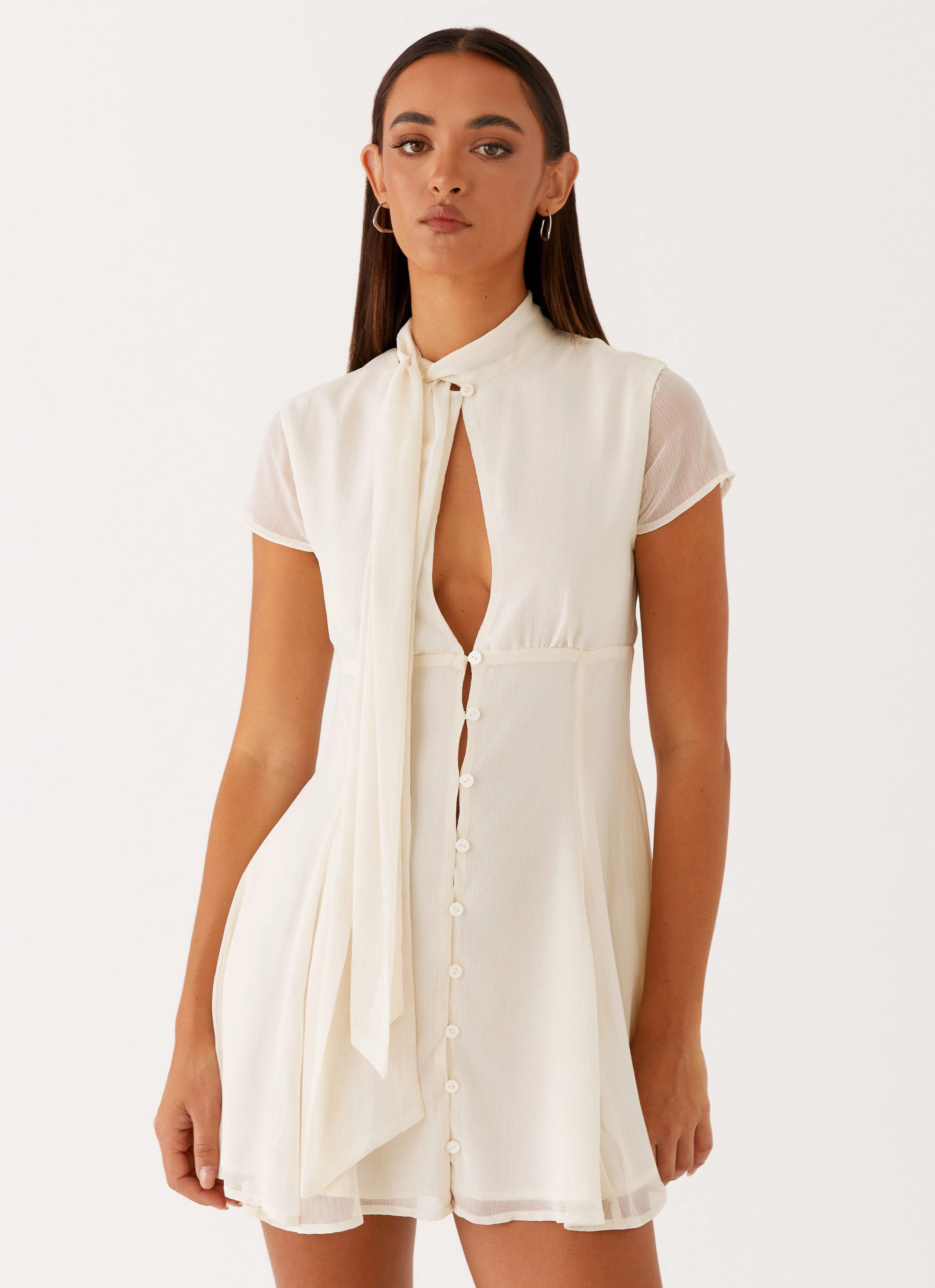 Timeless Line Lounge Vibes Karling Mini Dress - Ivory