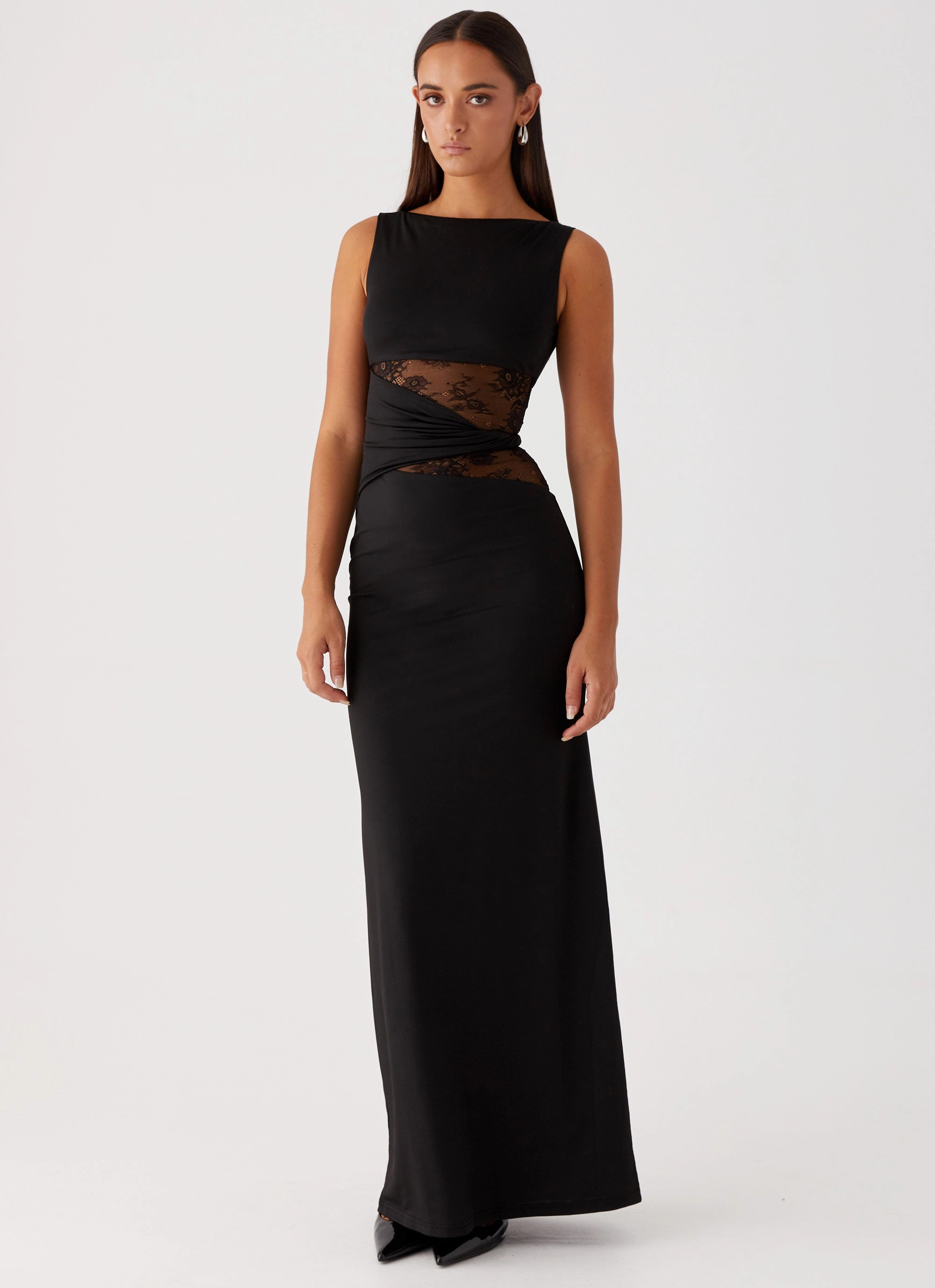 Karma Maxi Dress - Black Balanced Texture Ombre-Effect
