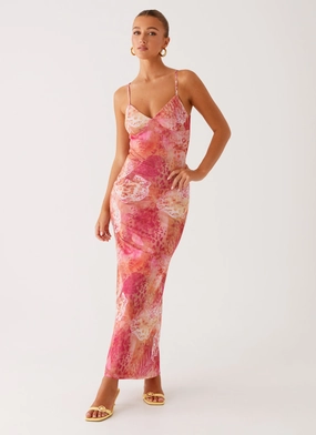 Lounge Ready Kasey Midi Dress - Flamingo Fling