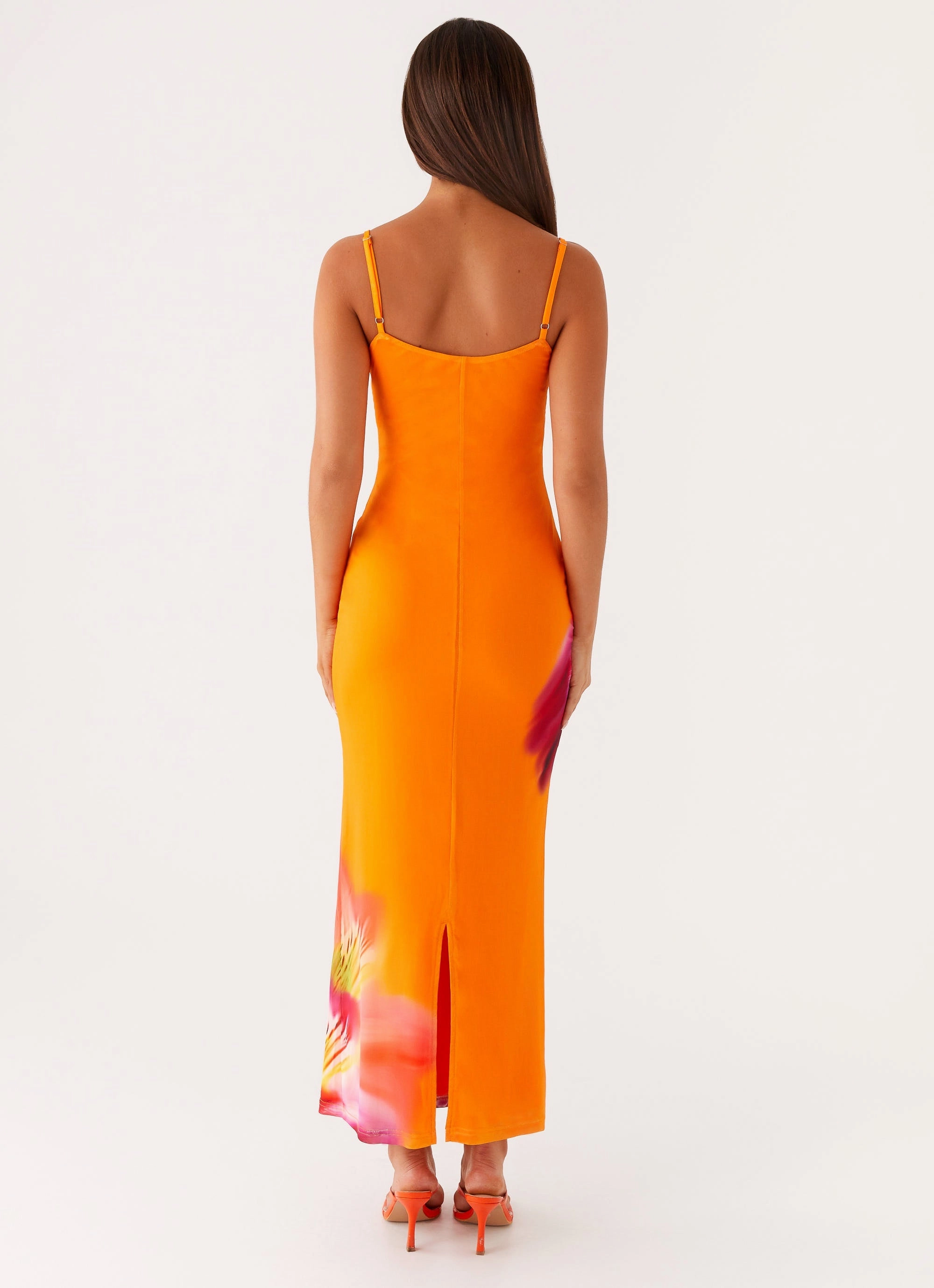 Kasey Midi Dress - Orange Tropical Soft cotton dress Soft Colorway