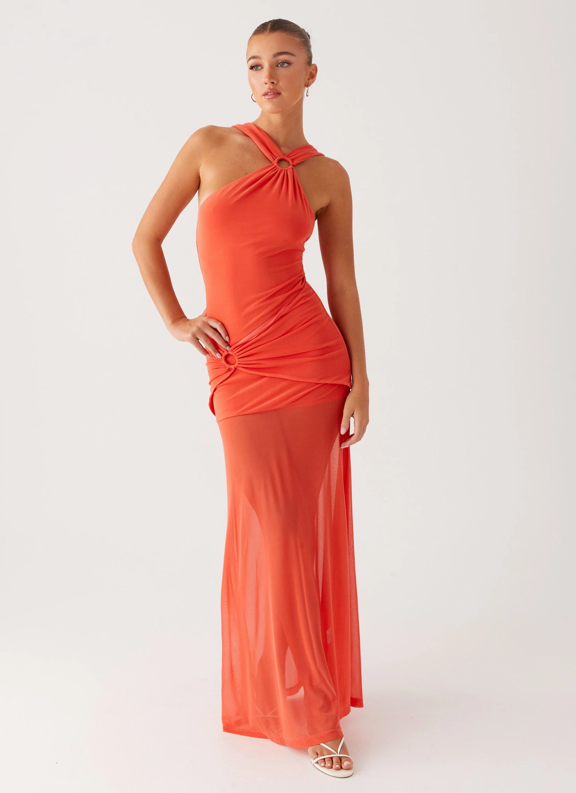 Kavala Maxi Dress - Coral Soft Fabric Minimal Harmony
