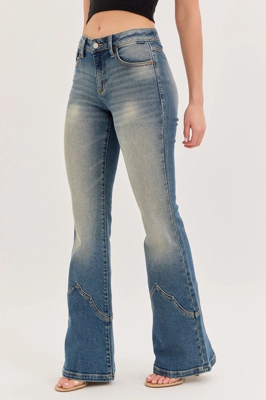 Kayla Mid Rise Western Super Flare Versatile Shirt QuickRelease