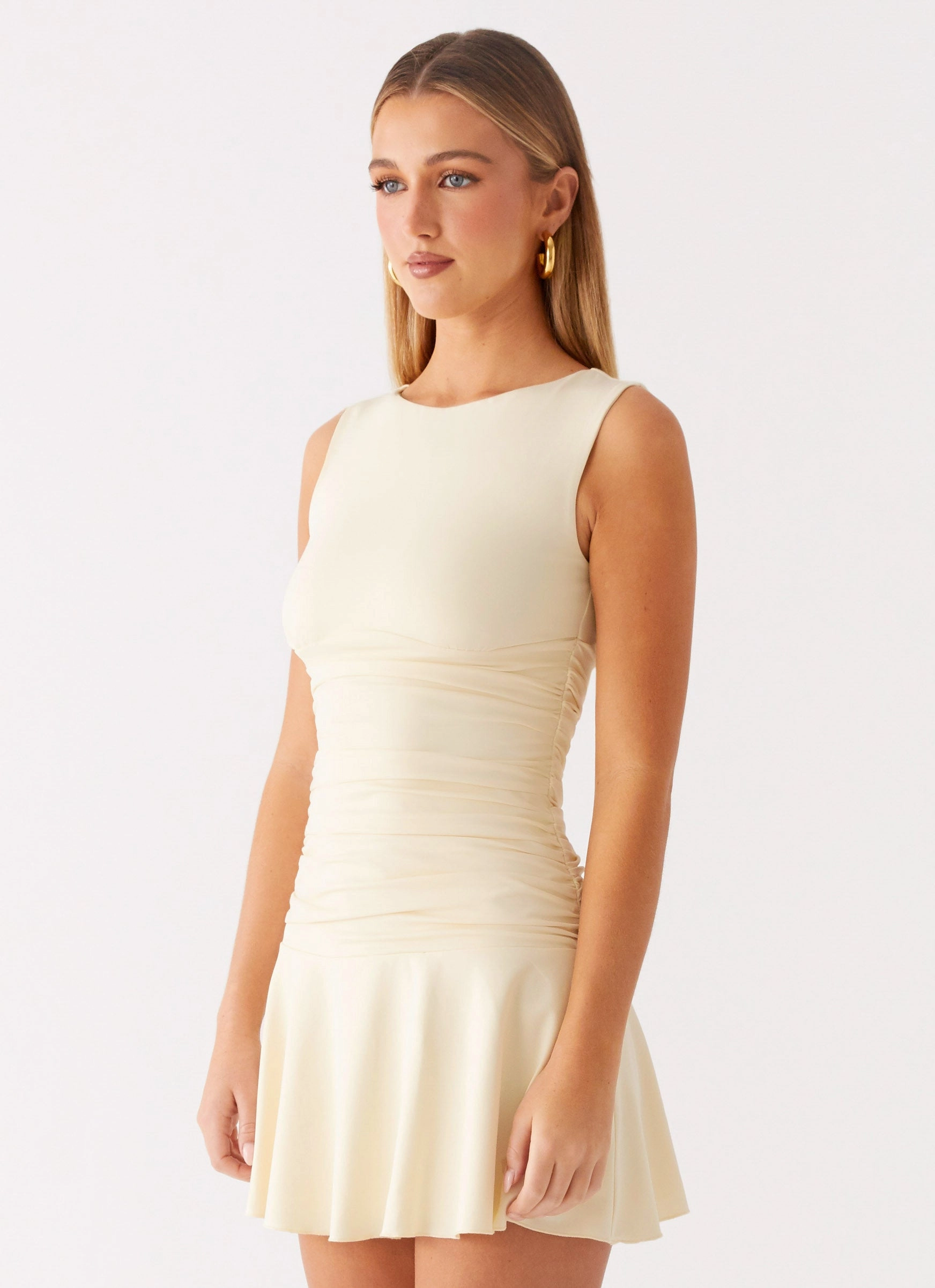 Kelda Mini Dress - Yellow Hook-And-Eye