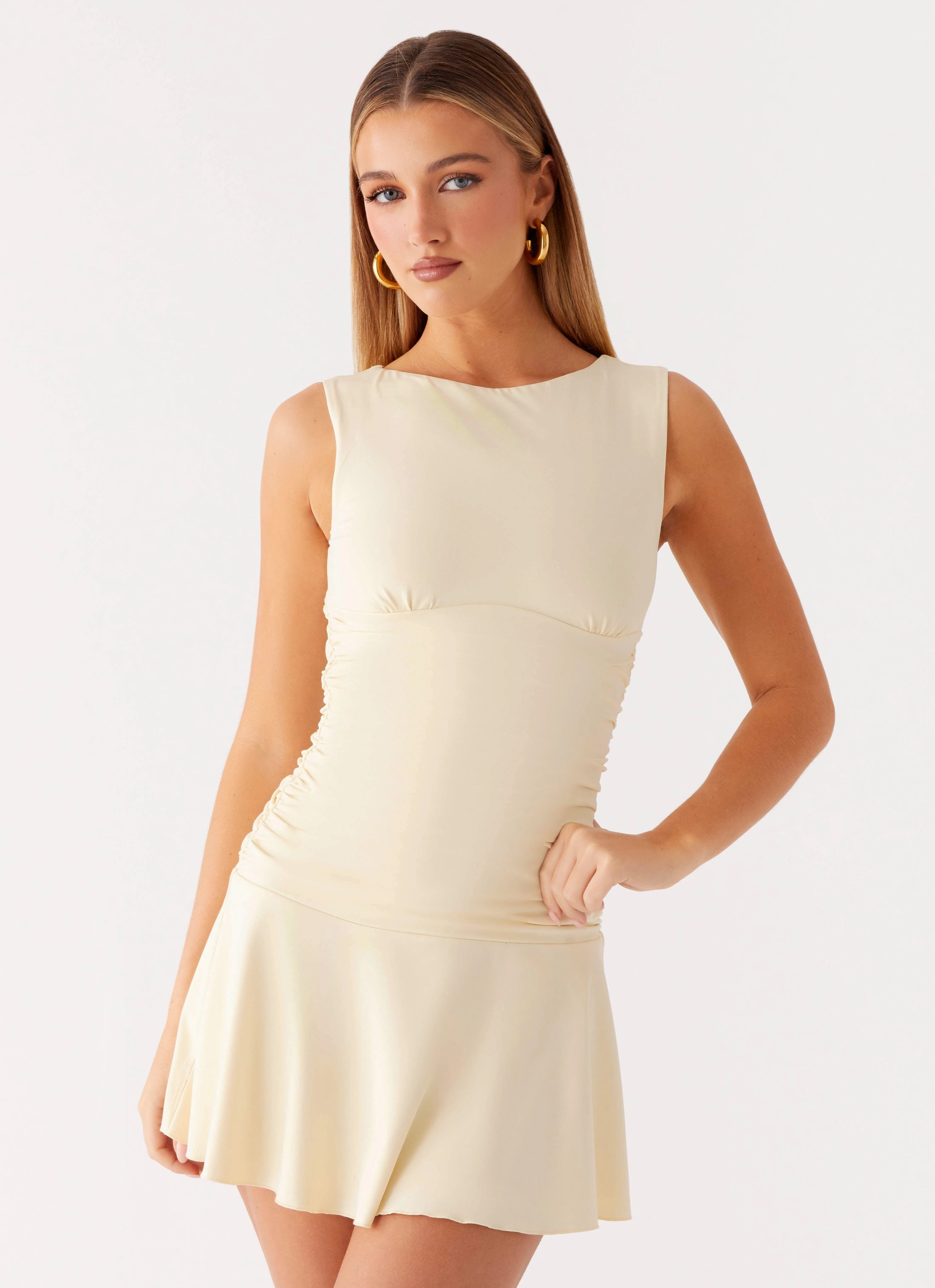 Calm Flow Fashionable event gown Kelda Mini Dress - Yellow