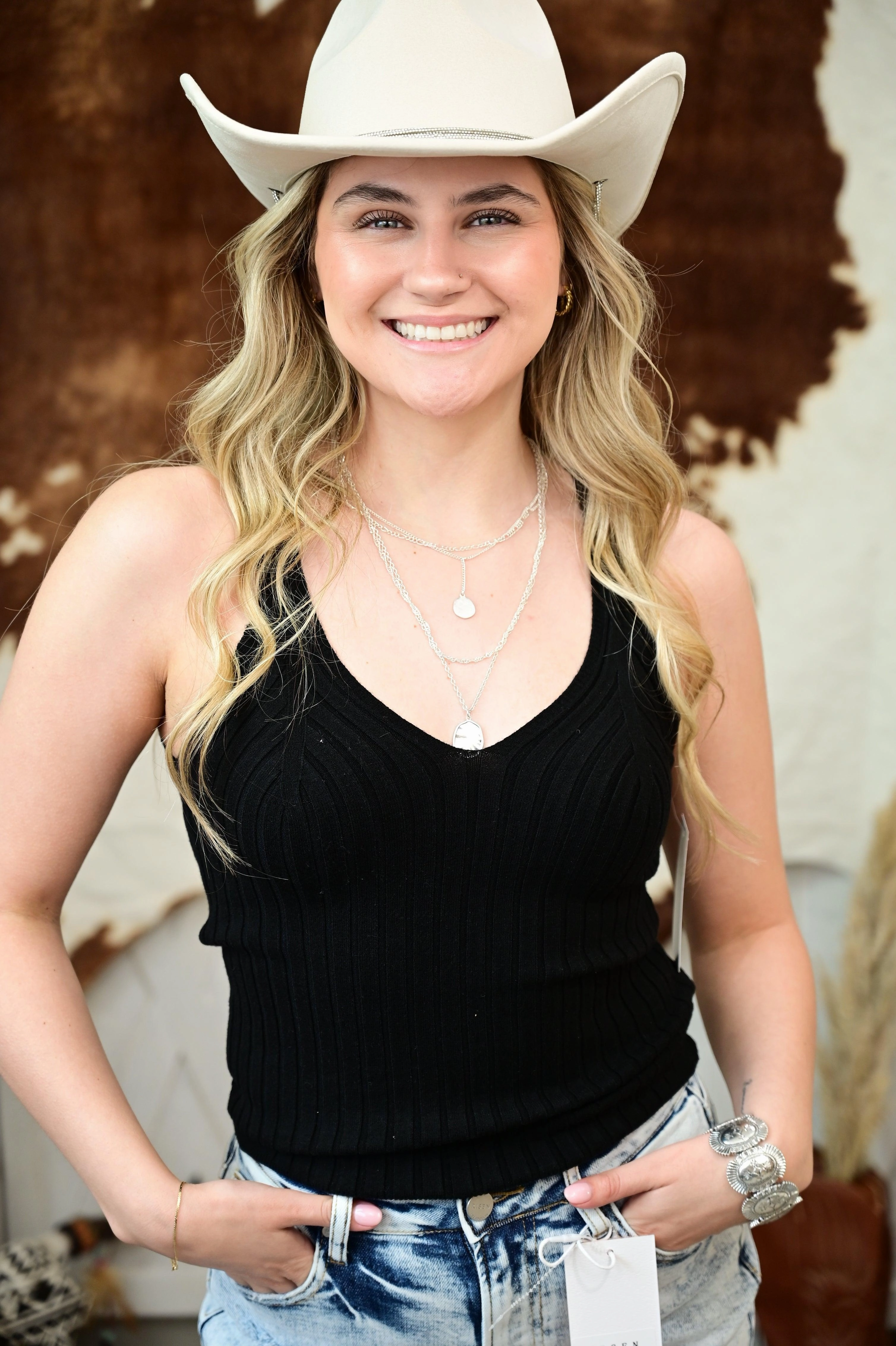 KENDALL RIBBED V-NECK TANK TOP Adjustable Interior Moisture Wicking Technology