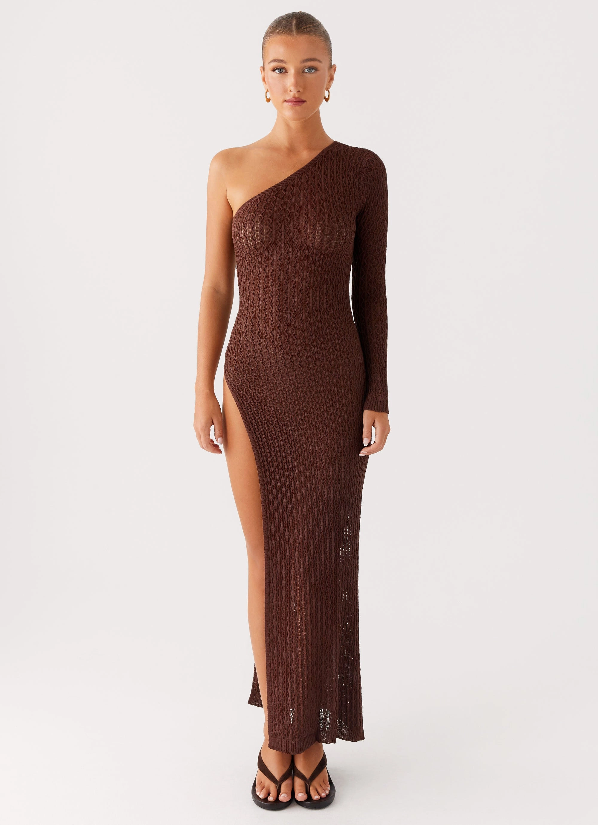 Kerri Knit Maxi Dress - Dark Chocolate Fashion-forward day dress Functional Fit