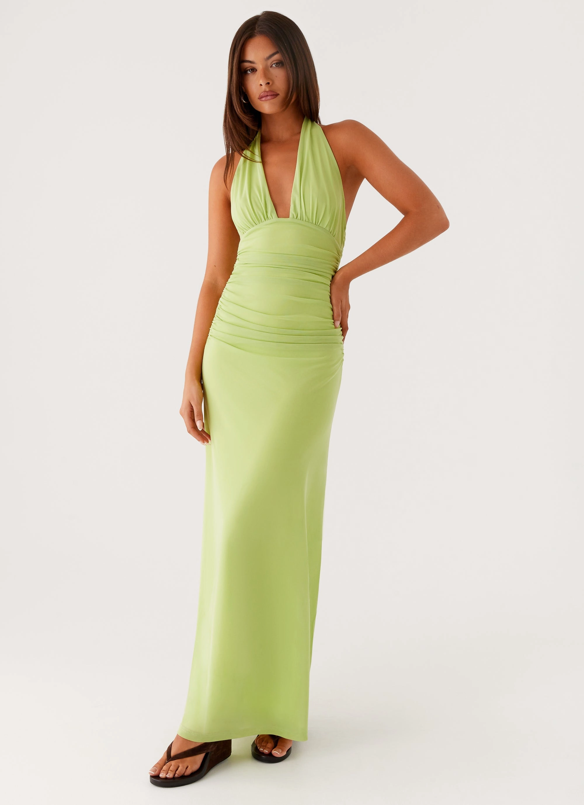 Smart and Stylish Classic Grace Kerrie Maxi Dress - Lime