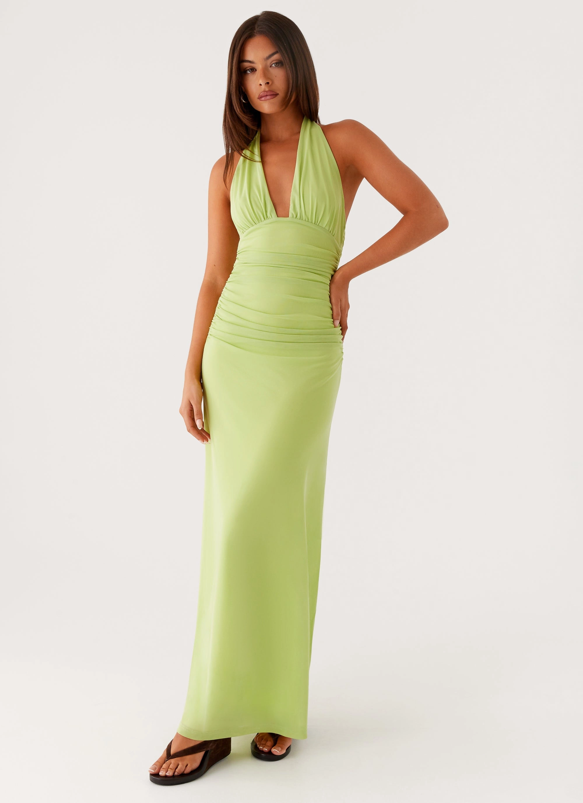 Kerrie Maxi Dress - Lime Photo Light Perfect Wear