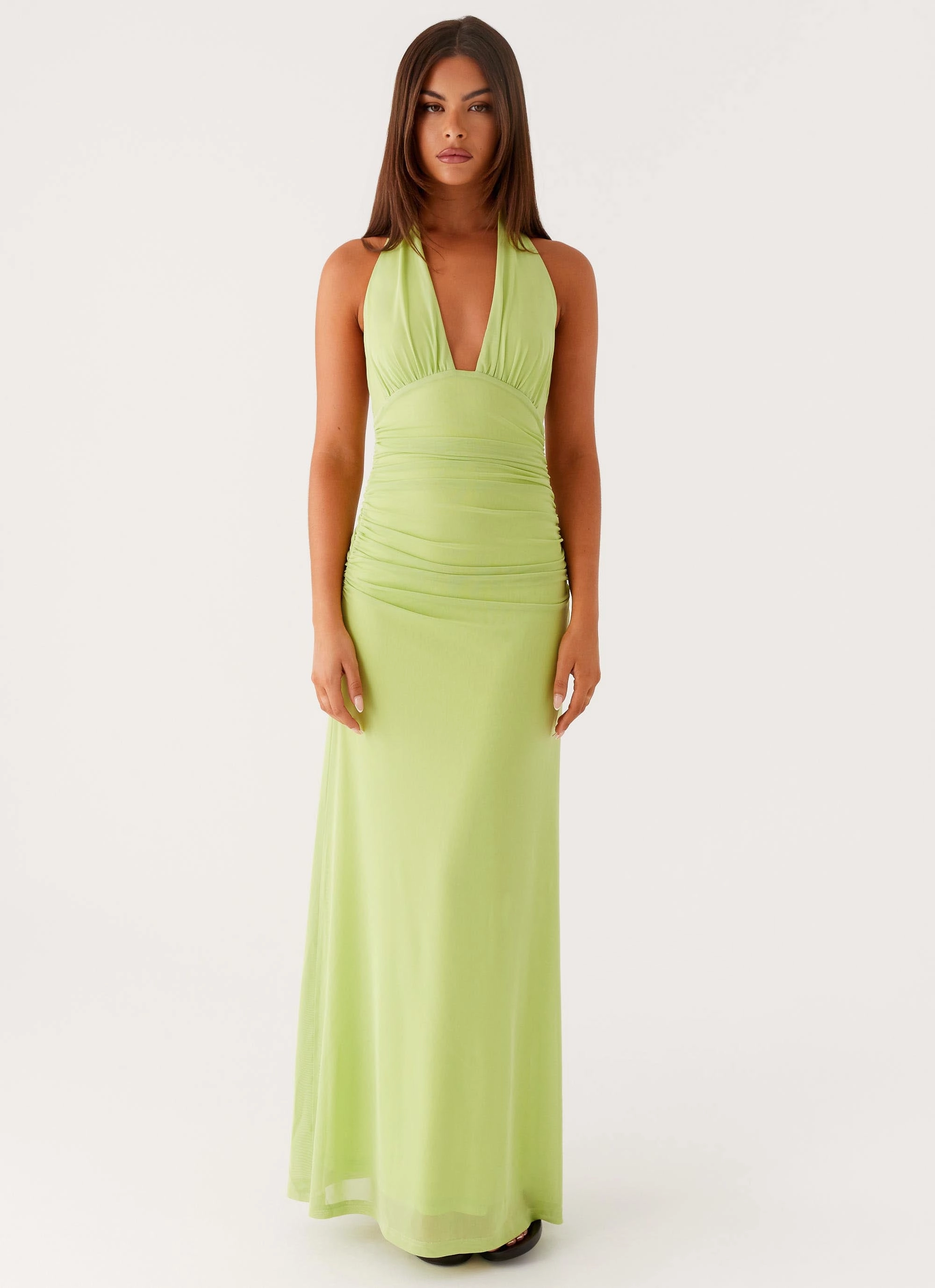 Kerrie Maxi Dress - Lime Cut-Out-Detail