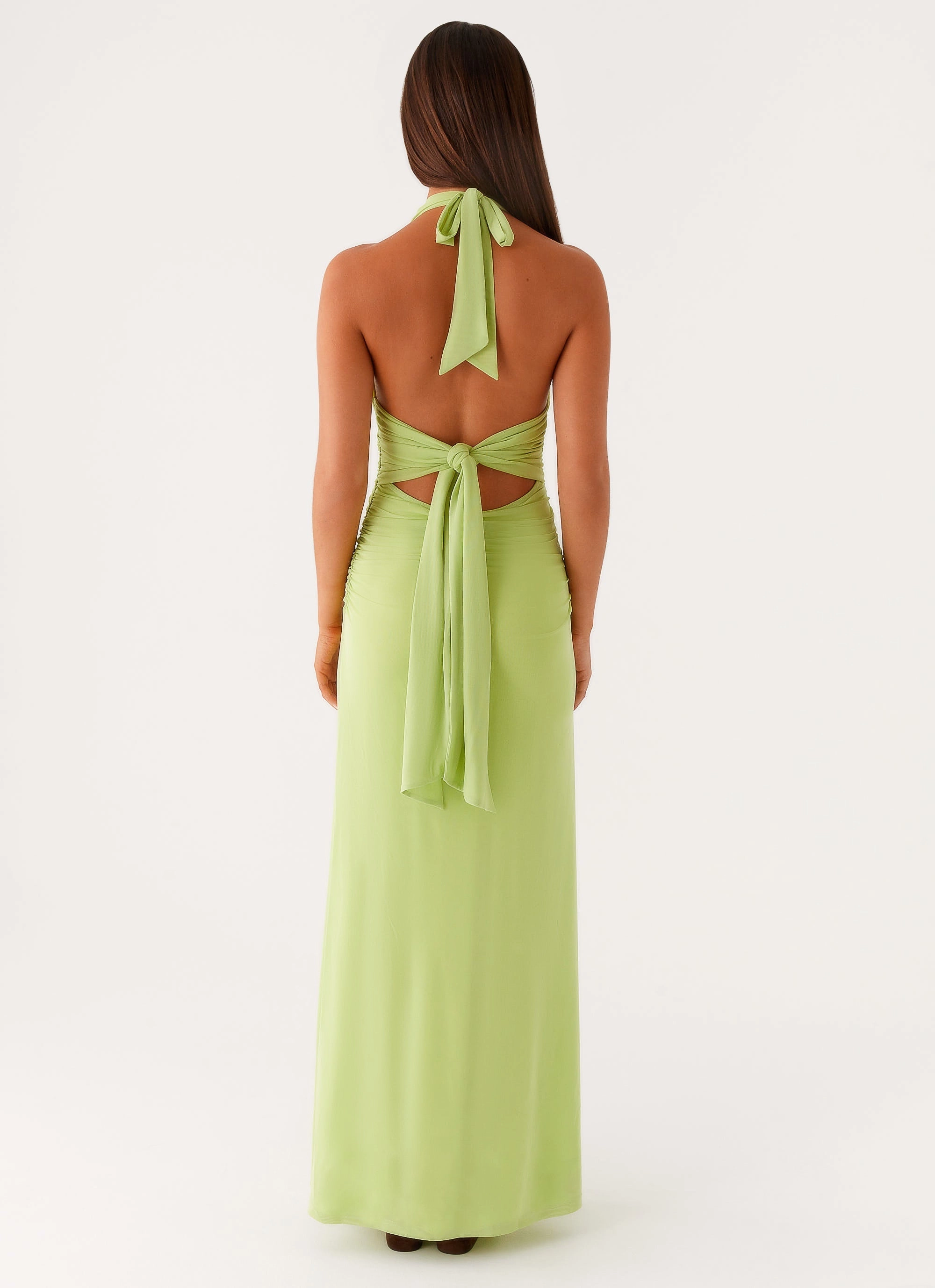 Kerrie Maxi Dress - Lime Draped Silhouette Artistic Vibe