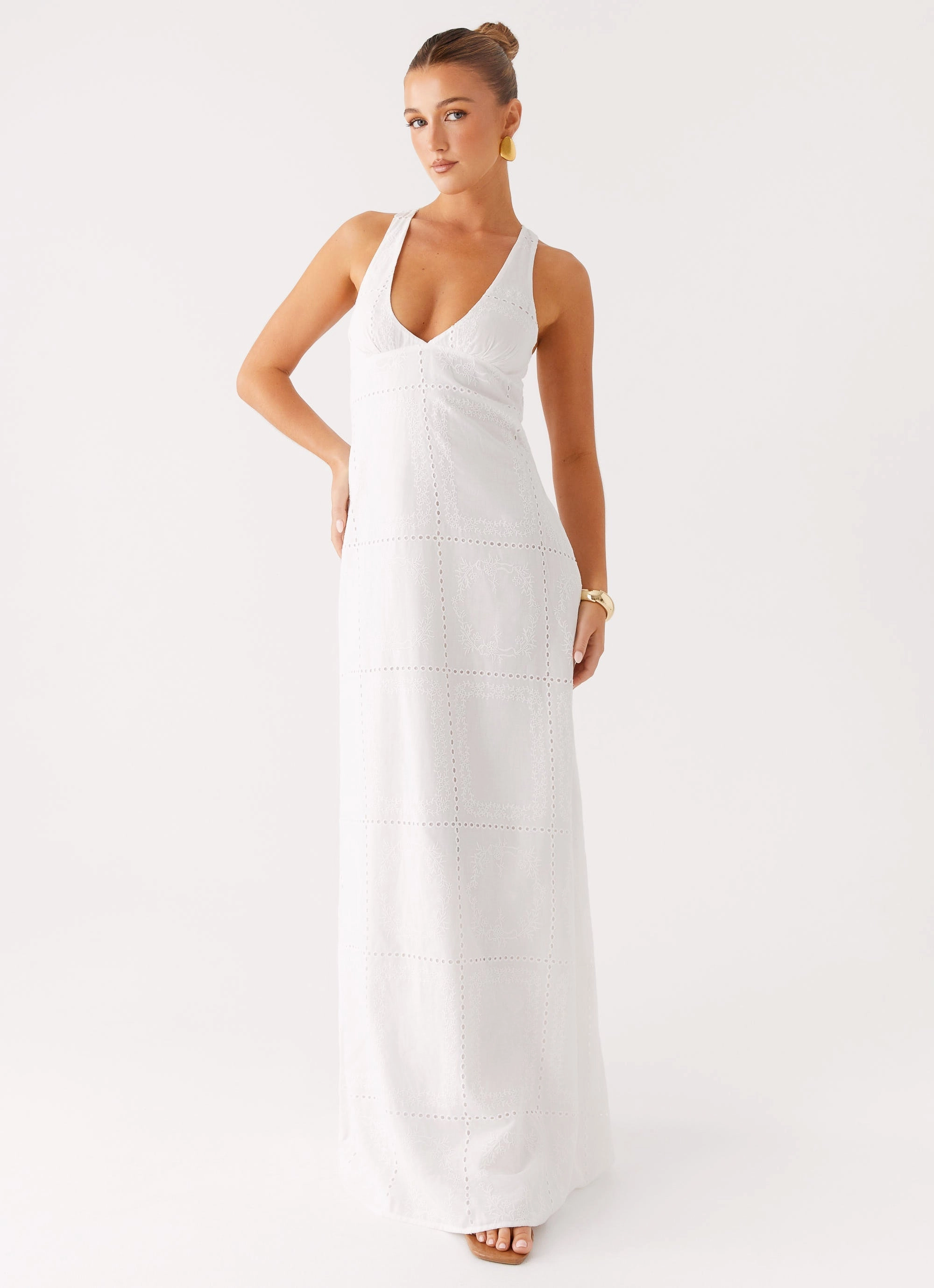 Kiana Halter Maxi Dress - White Quick Drying Cool Simplicity