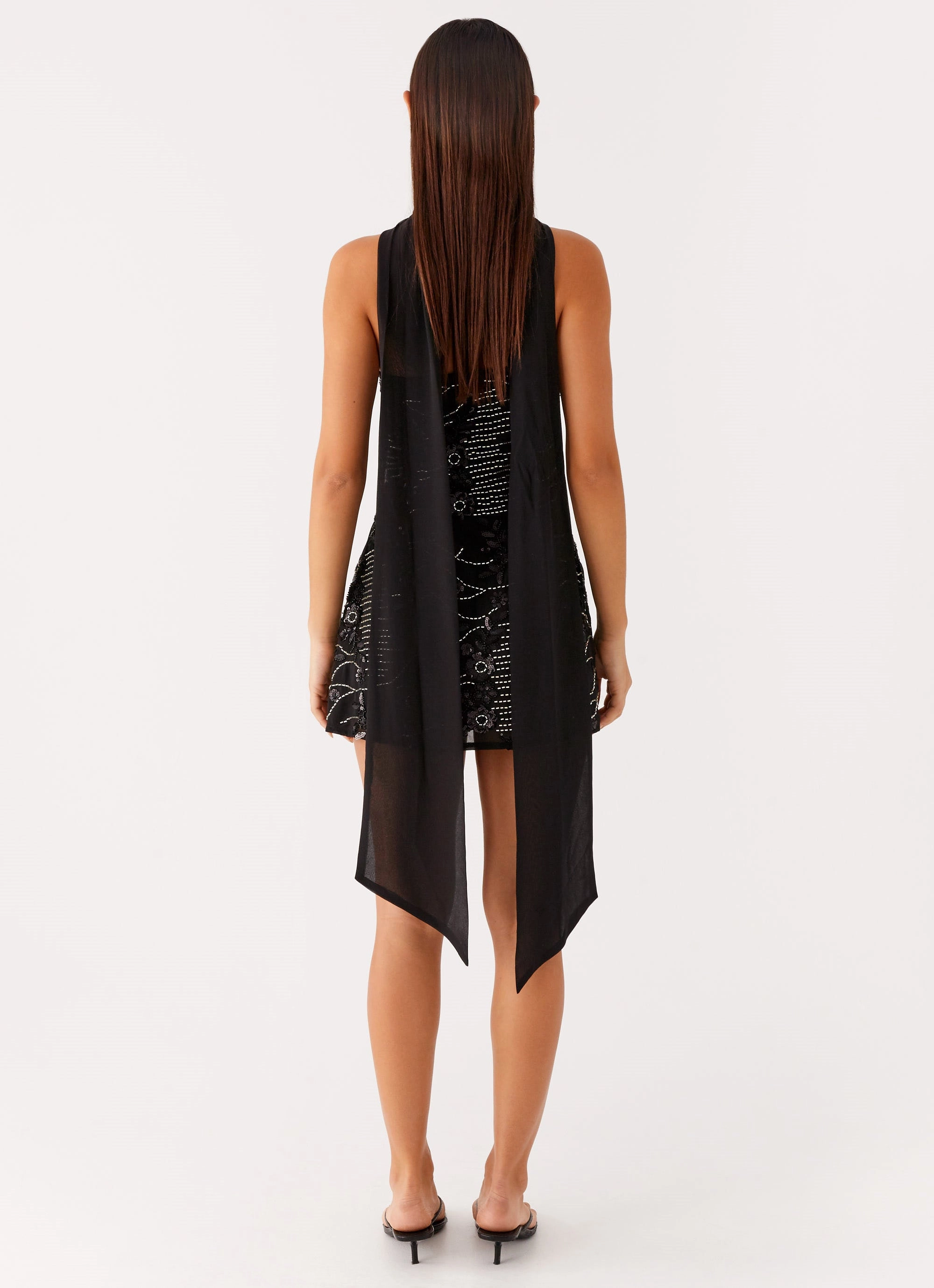 Summer Staple Kiesha Strapless Scarf Mini Dress - Black