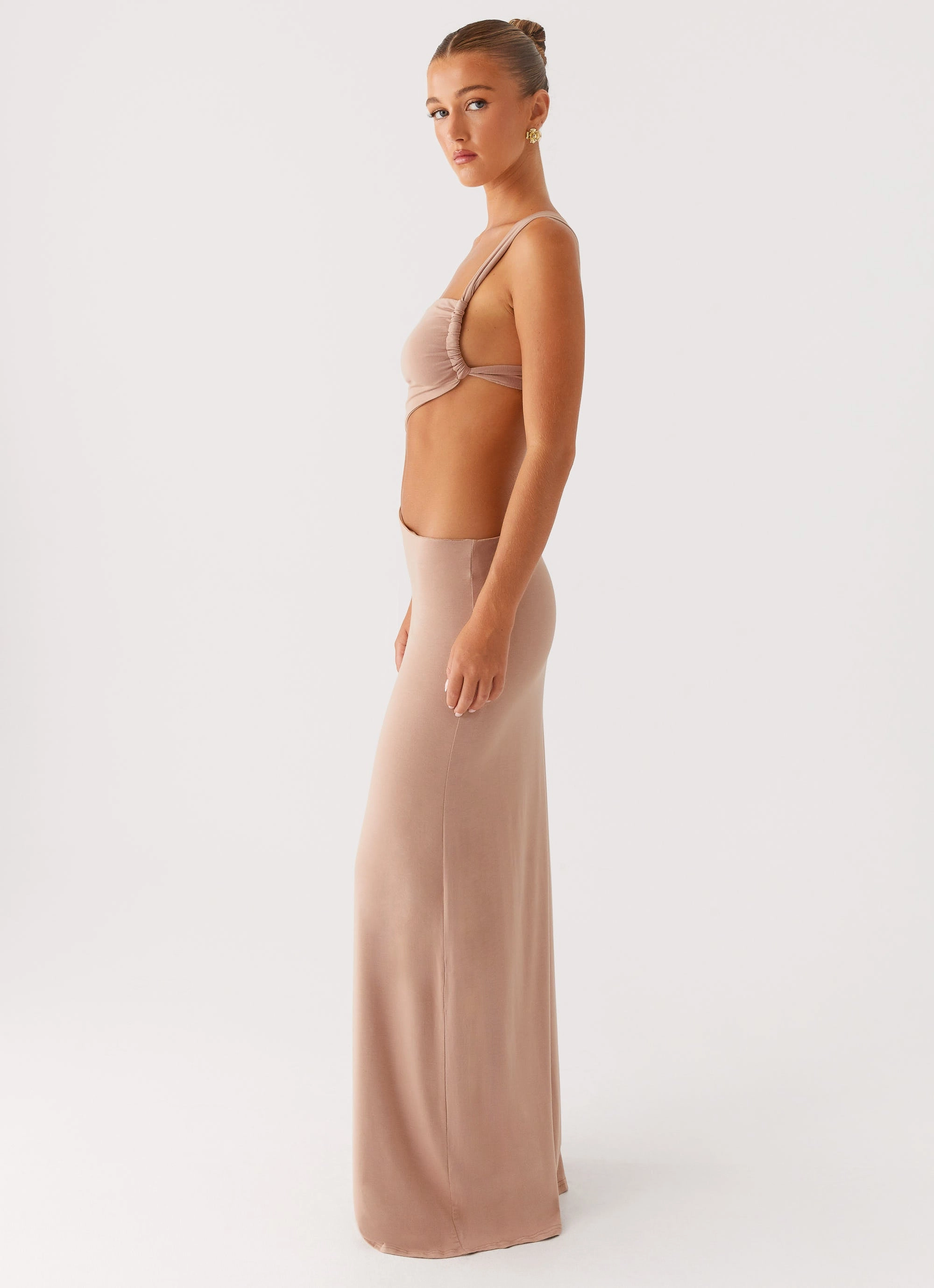 Work Fit Sleek And Stylish Kika Maxi Dress - Beige