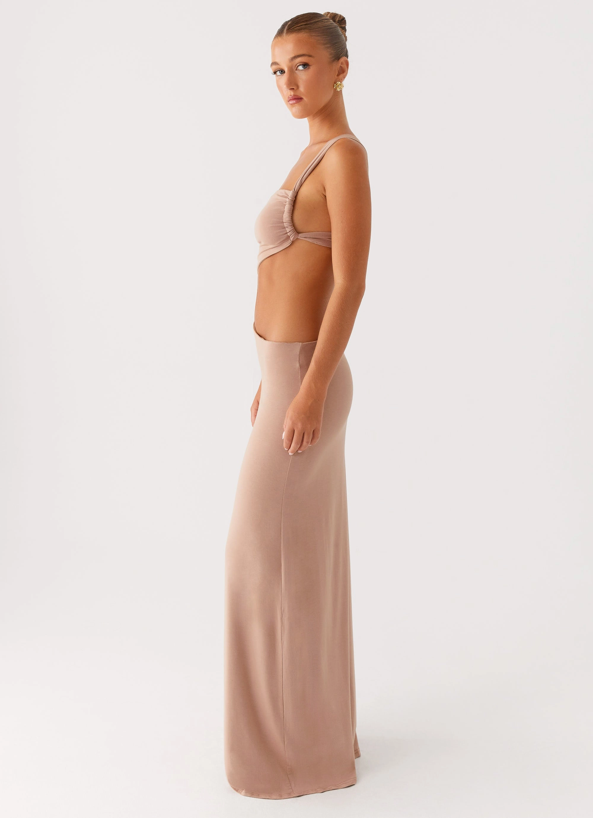 Kika Maxi Dress - Beige Simple Texture Crisp Texture