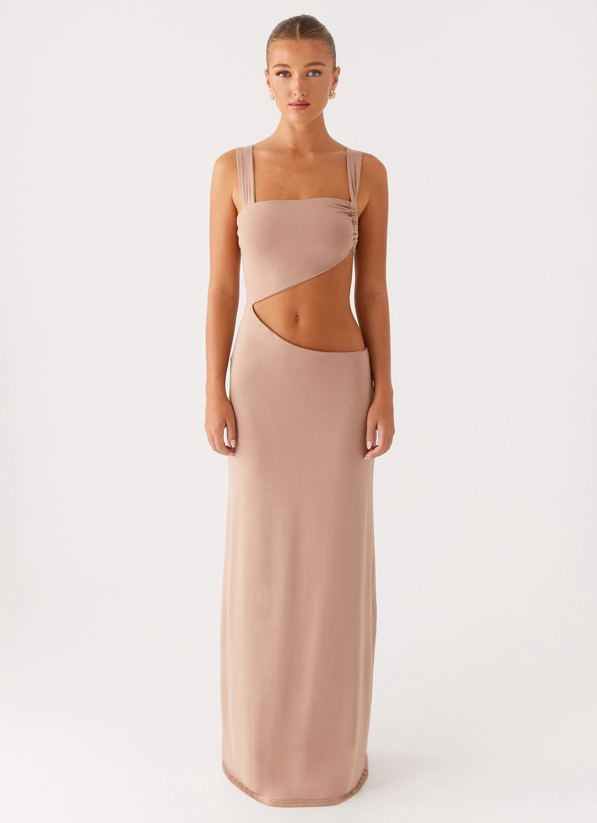 Natural Feel ConvertibleNeckline Kika Maxi Dress - Beige