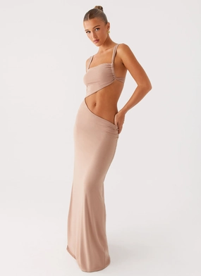 Kika Maxi Dress - Beige Natural Tones