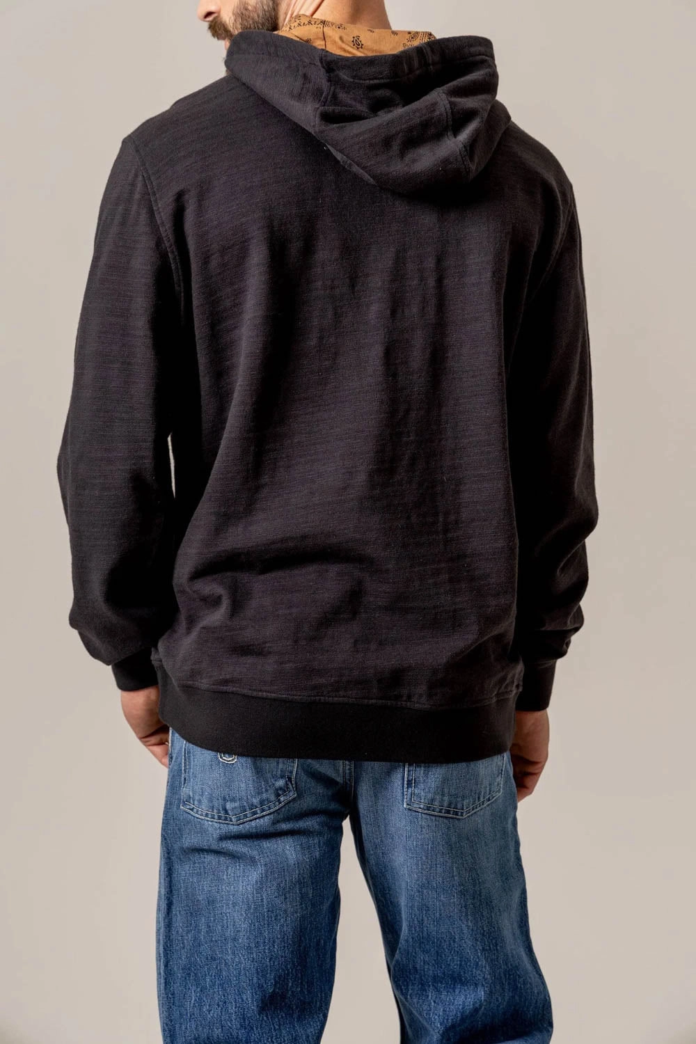 Kimes Ranch Mens Bowen Black Cotton Blend Hoodie Hypoallergenic Fiber Filling Packable Style