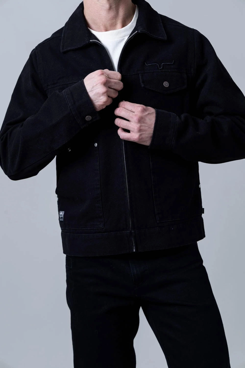 Kimes Ranch Mens Logan Black 100% Cotton Jacket Fleece Lined Interior