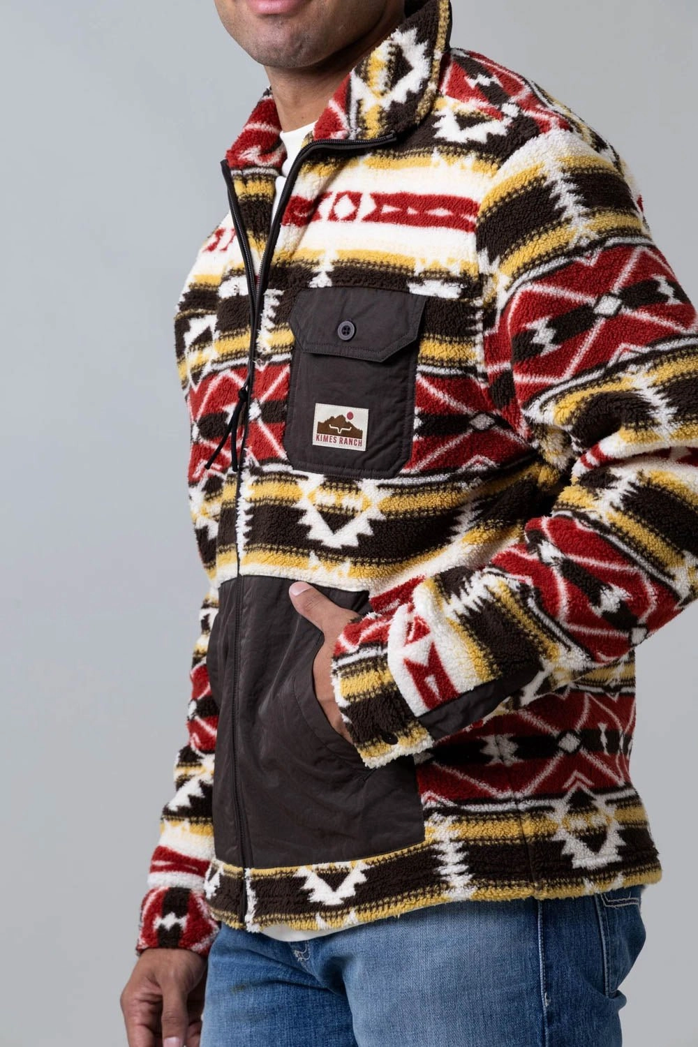 Travel Fit Kimes Ranch Mens Maxwell Brown 100% Polyester Fleece Jacket