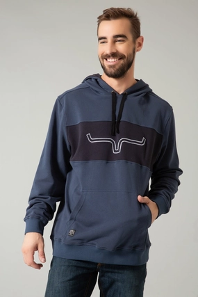 Eco Friendly Dyed Fabric Kimes Ranch Mens Ripon Hood Navy Cotton Blend Hoodie