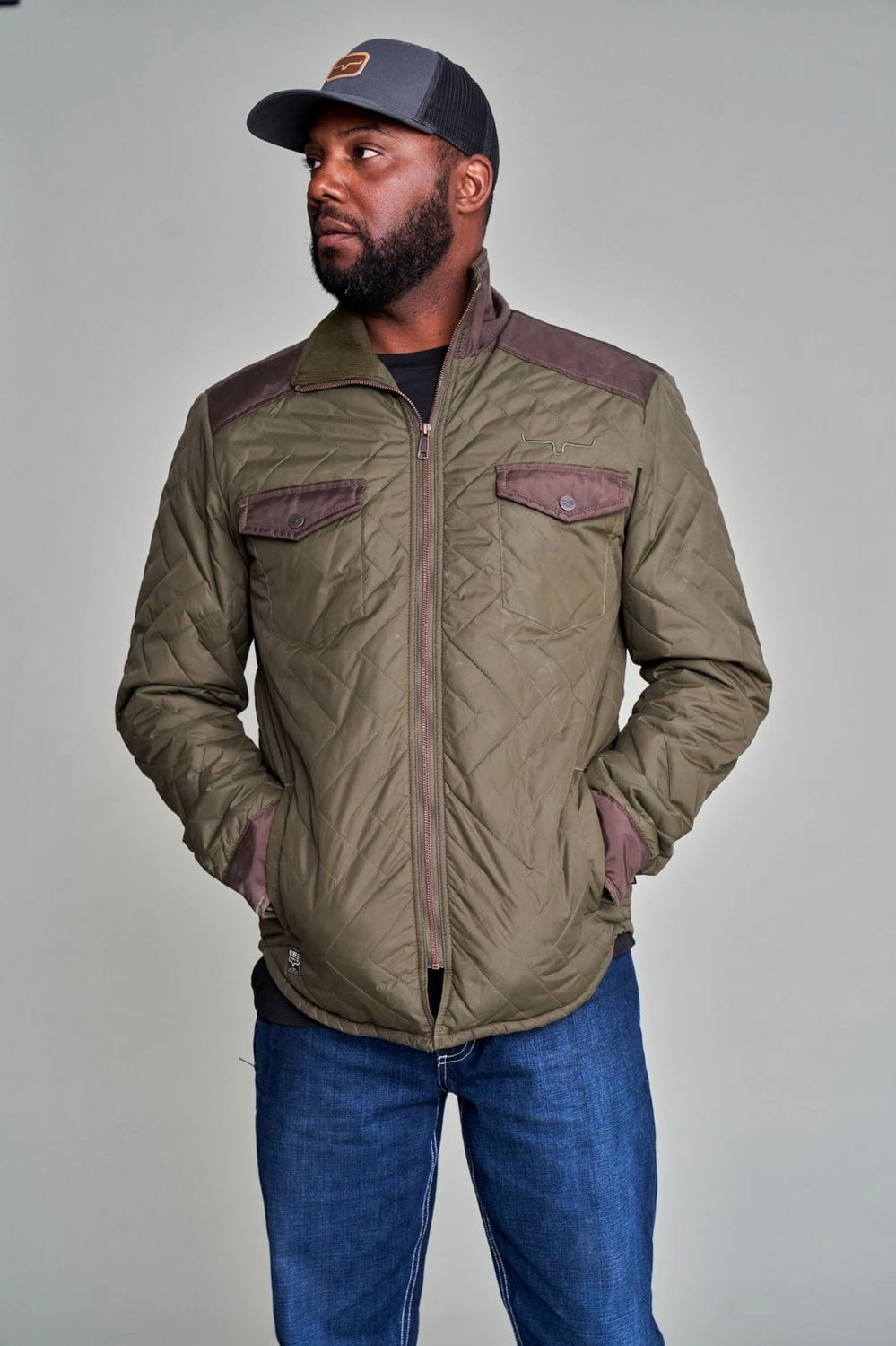 Eco Friendly Recycled Material hypoallergenic material Kimes Ranch Mens Skink Military Green 100% Nylon Softshell Jacket