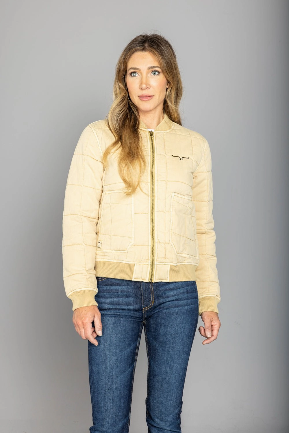Kimes Ranch Womens Bronc Bomber Off White 100% Cotton Jacket simple design Mild Weather