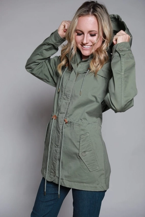 Compact Fit Look Eco Certified Textile Kimes Ranch Womens Longrider 2 Anorak Dk Sage Cotton Blend Jacket