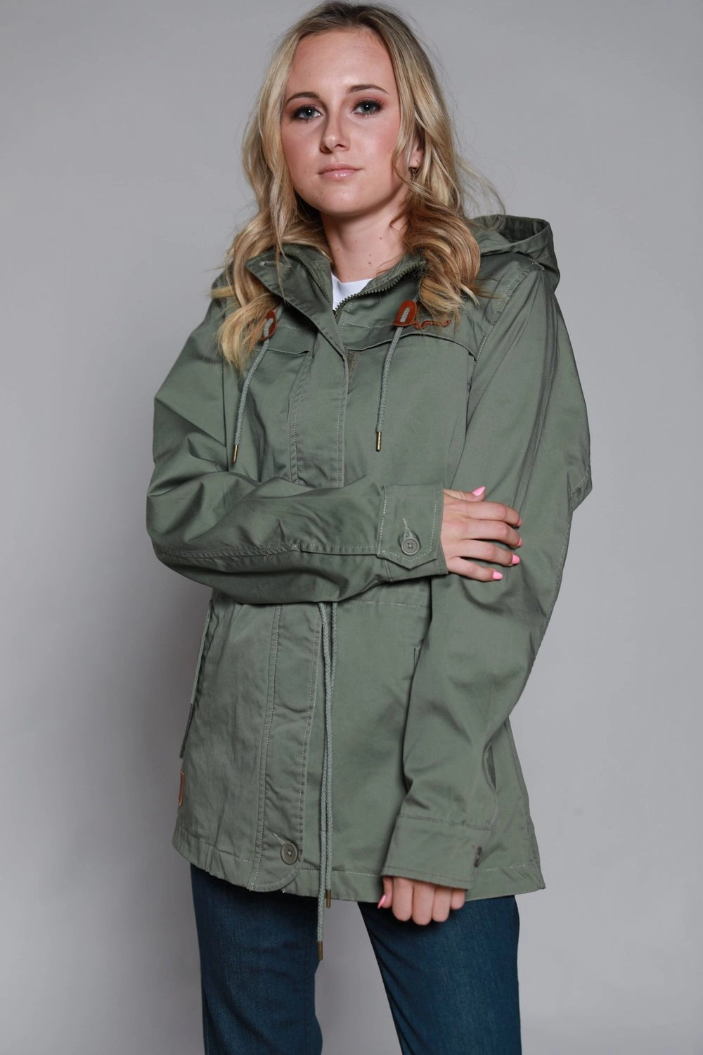 Waterproof Zipper Weekend Casual Kimes Ranch Womens Longrider 2 Anorak Dk Sage Cotton Blend Jacket